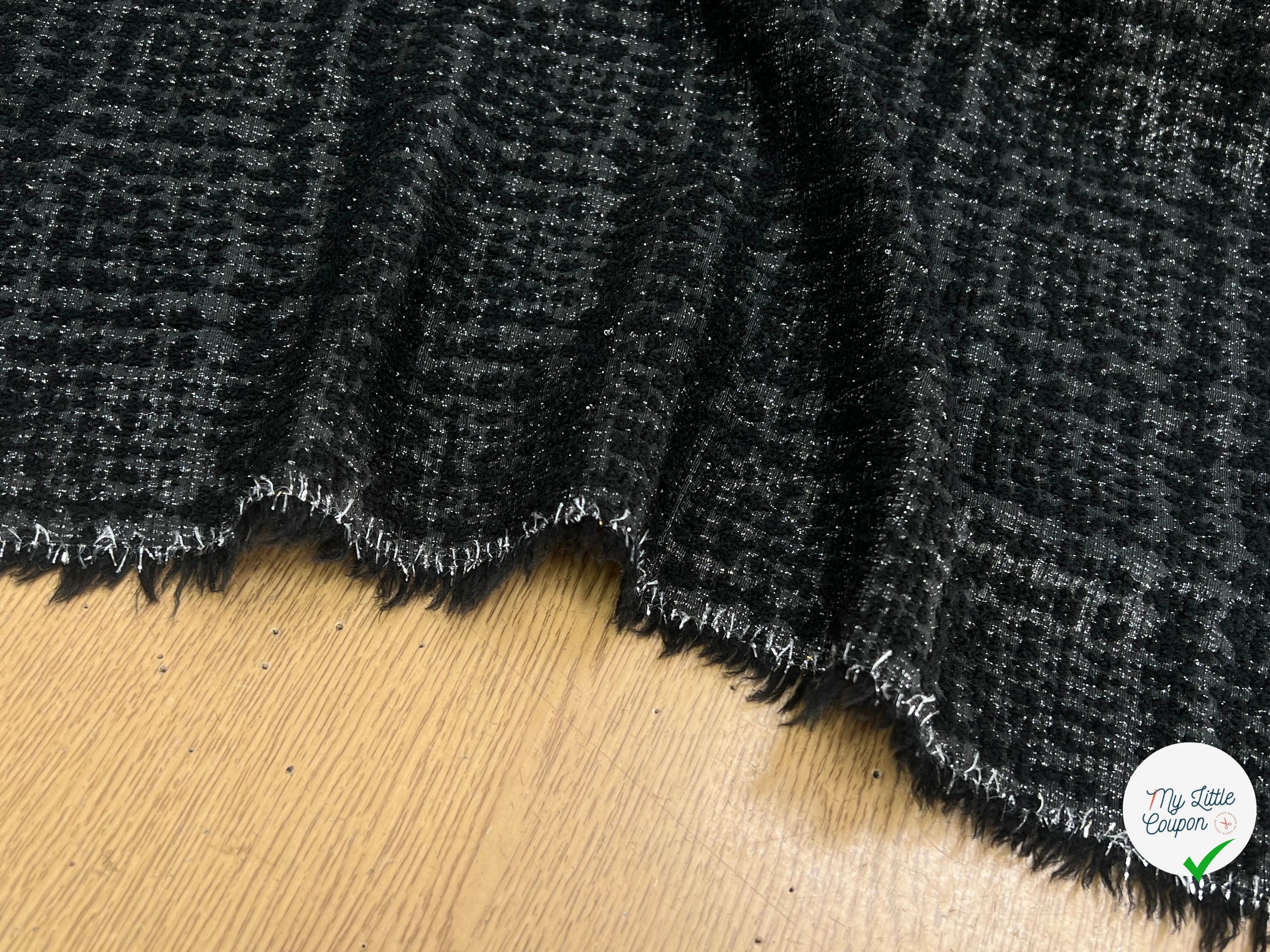 TWEED POLYLAINE ET LUREX NOIR ARGENTÉ - My Little Coupon