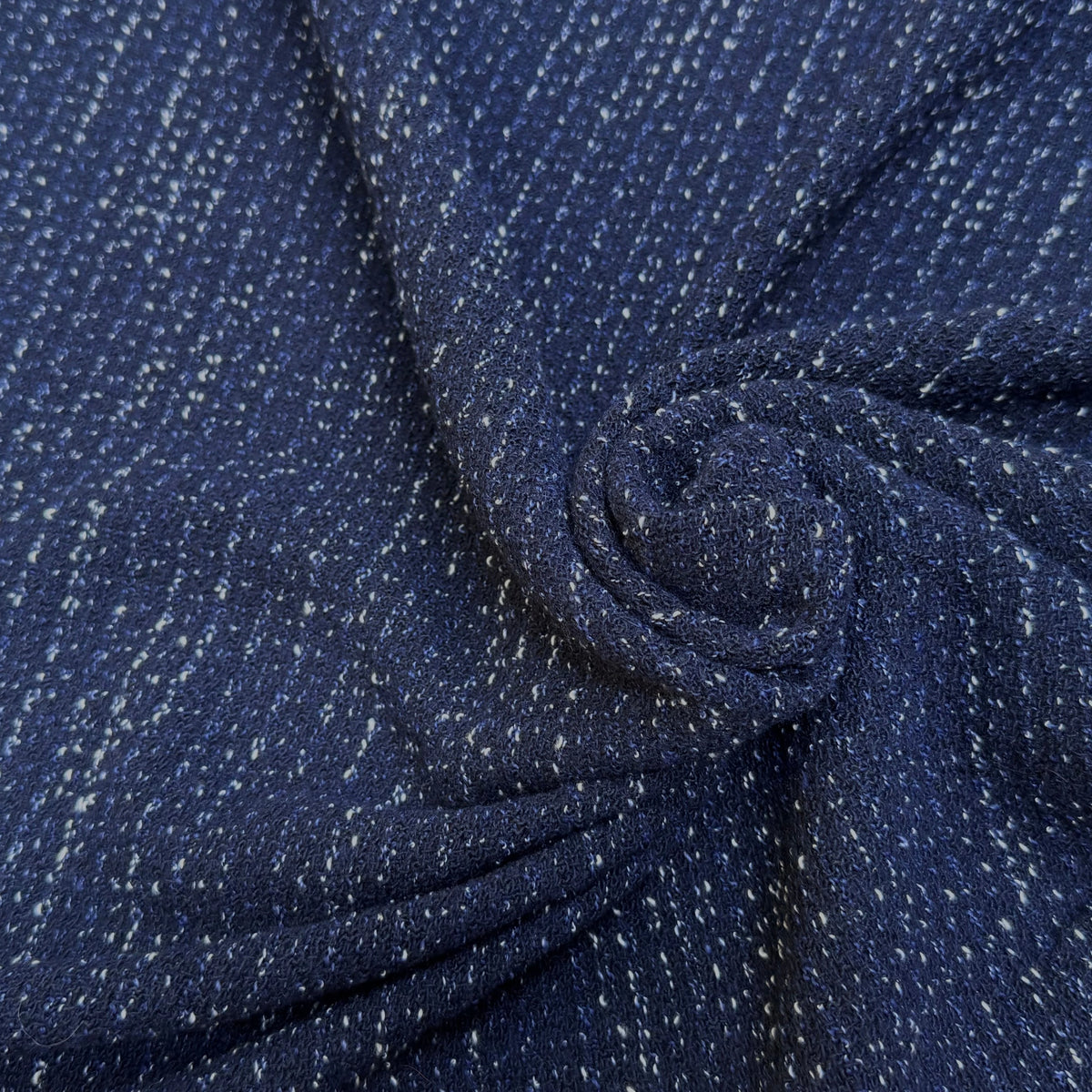 TWEED POLYLAINE PRESTIGE STRETCH BLEU MARINE - My Little Coupon