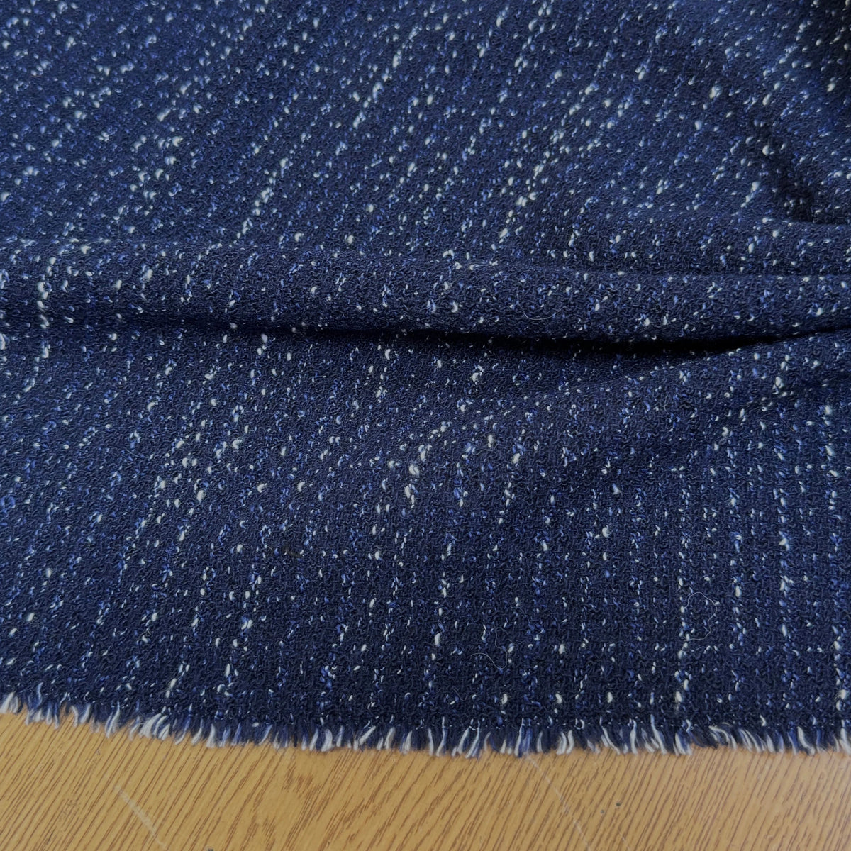 TWEED POLYLAINE PRESTIGE STRETCH BLEU MARINE - My Little Coupon