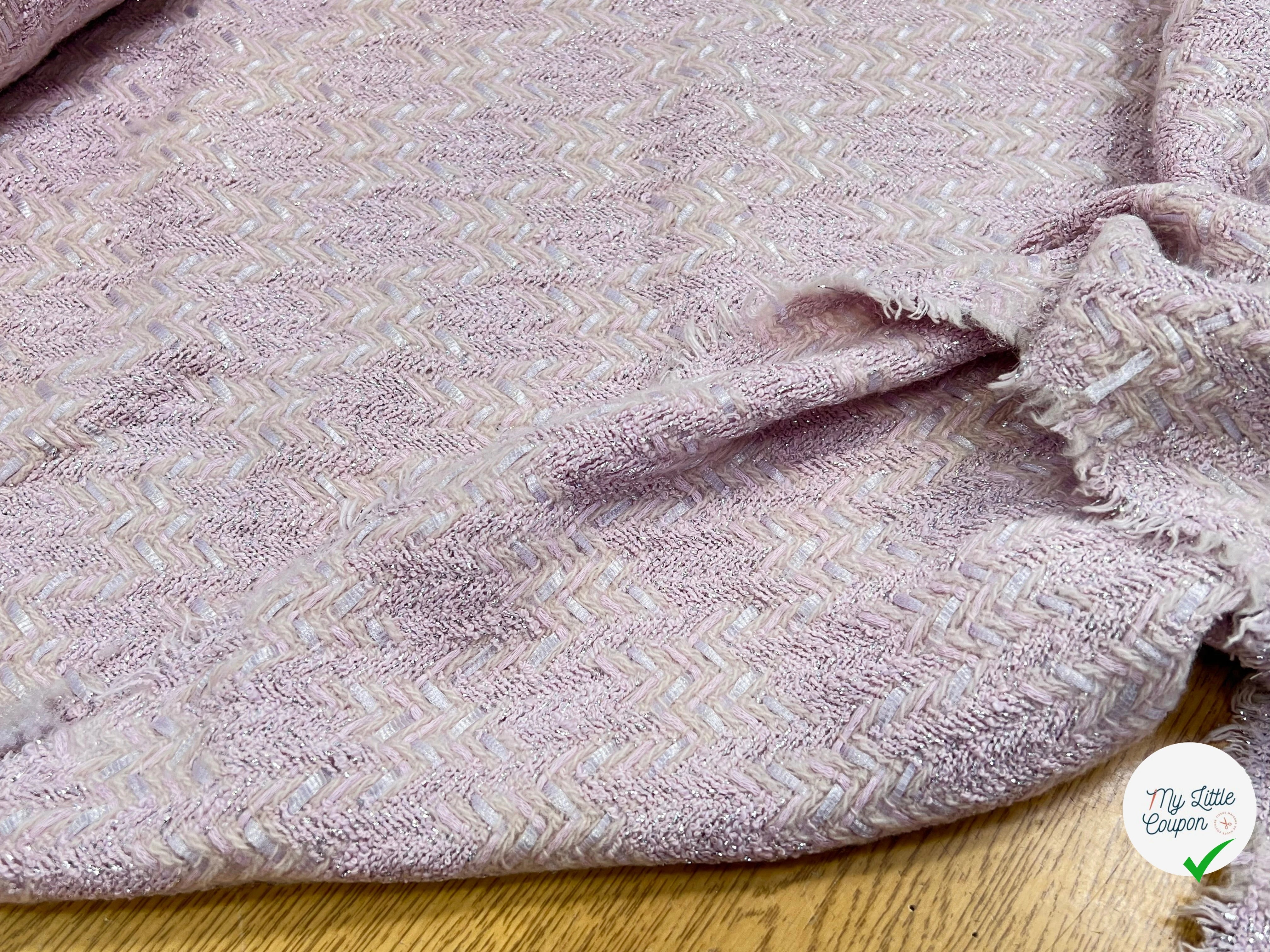 TWEED PRESTIGE LILAS CHEVRON BEIGE FONCÉ - My Little Coupon