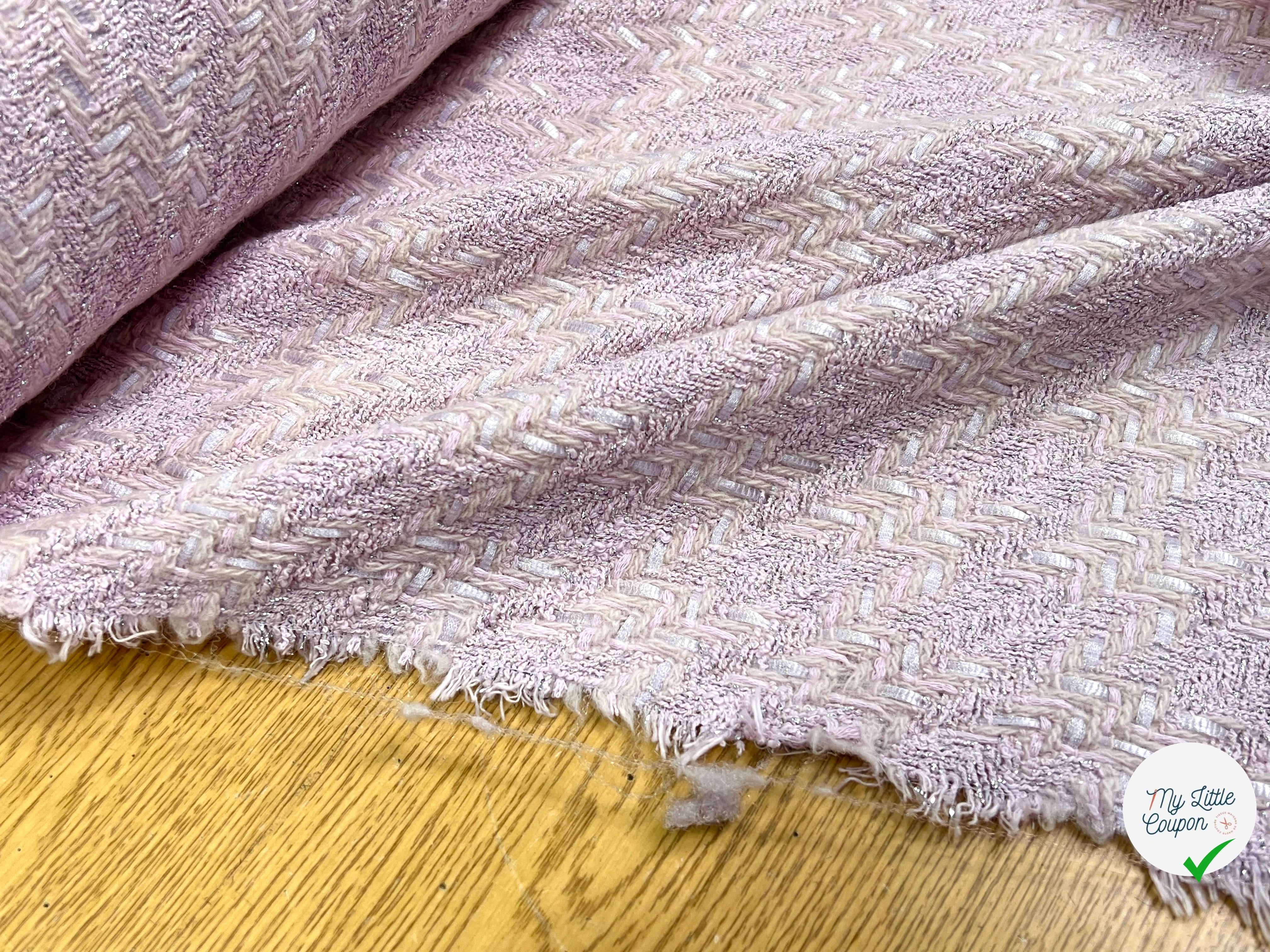 TWEED PRESTIGE LILAS CHEVRON BEIGE FONCÉ - My Little Coupon