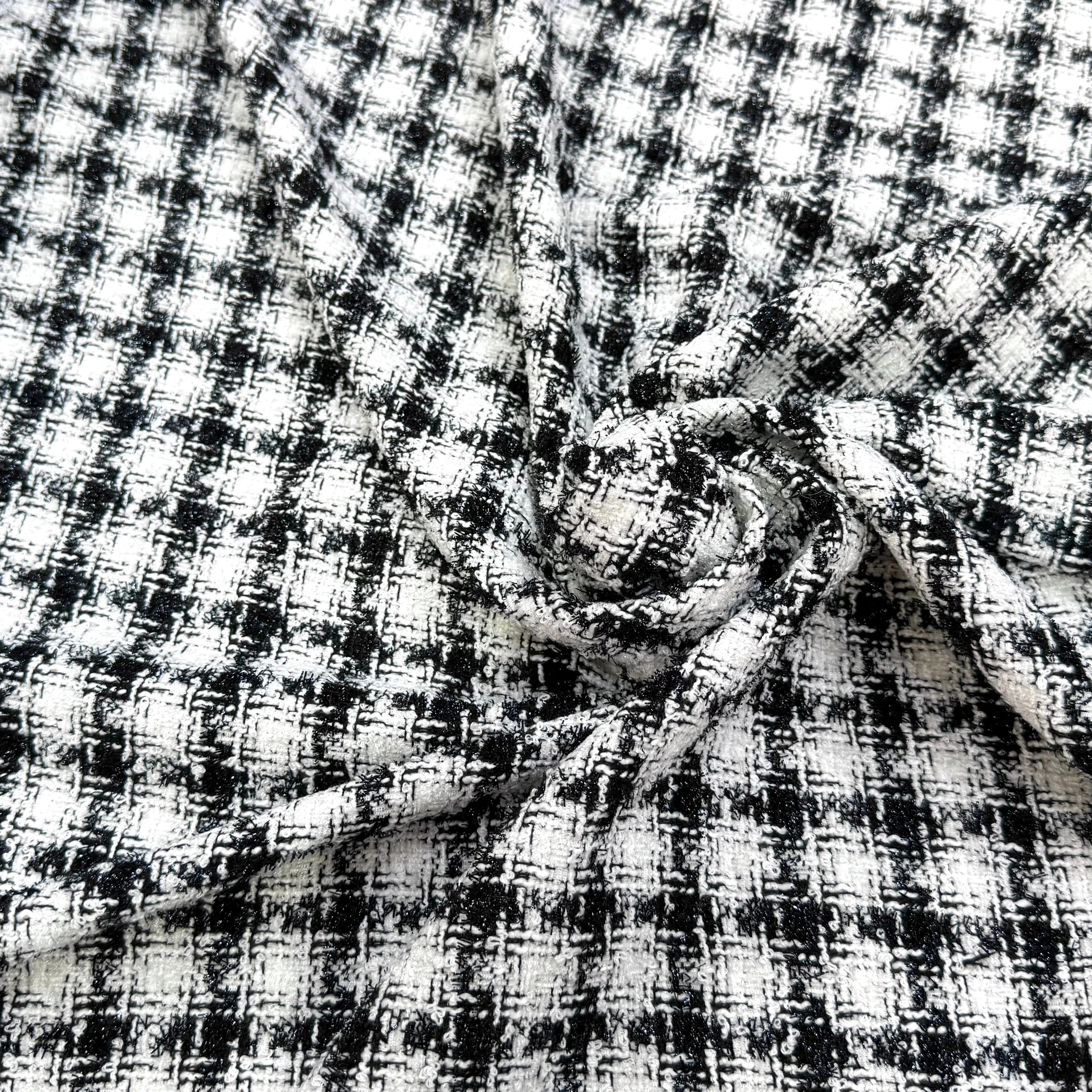 TWEED SOFT À CARREAUX BLANC NOIR - My Little Coupon