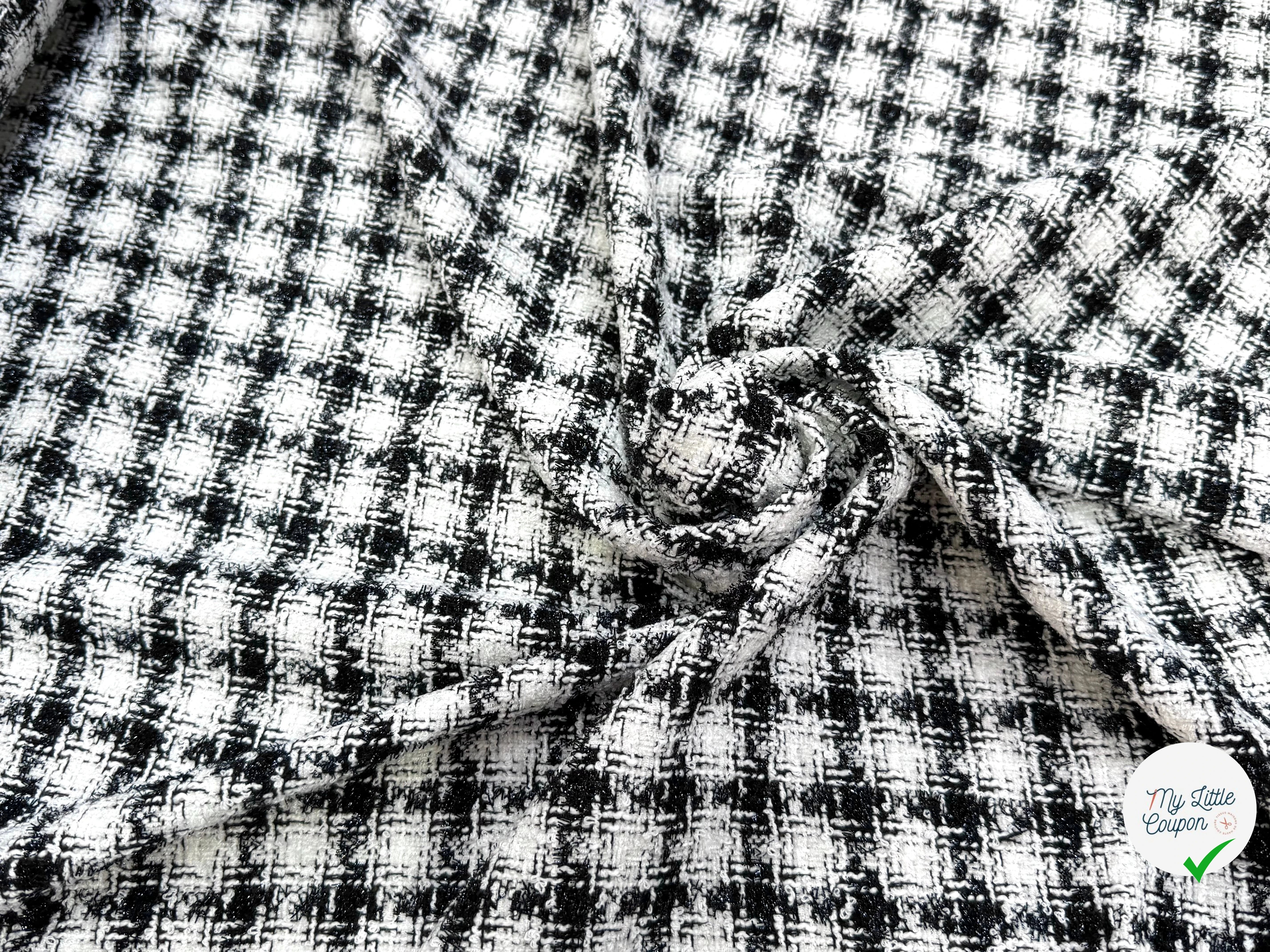 TWEED SOFT À CARREAUX BLANC NOIR - My Little Coupon