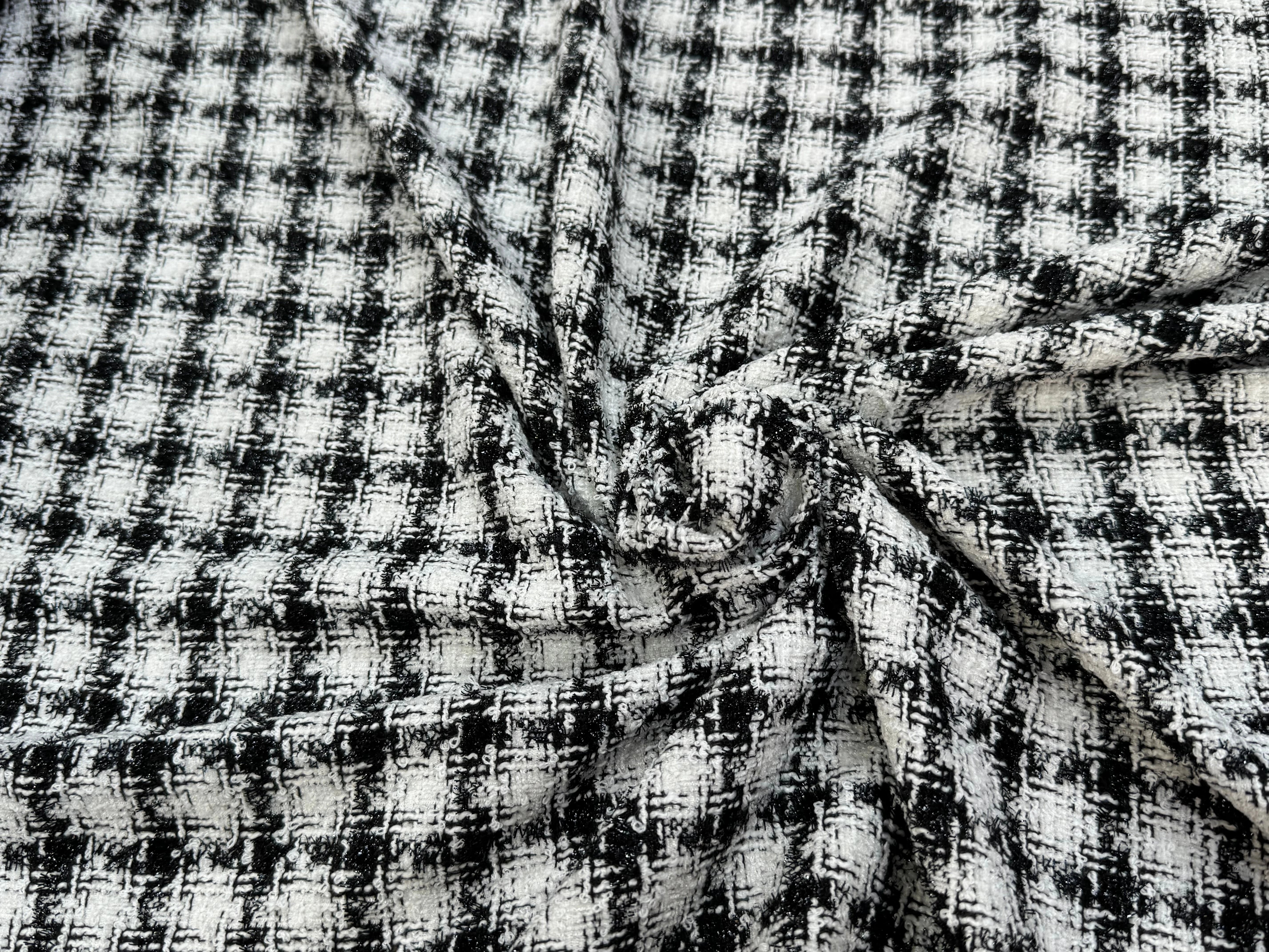 TWEED SOFT À CARREAUX BLANC NOIR - My Little Coupon