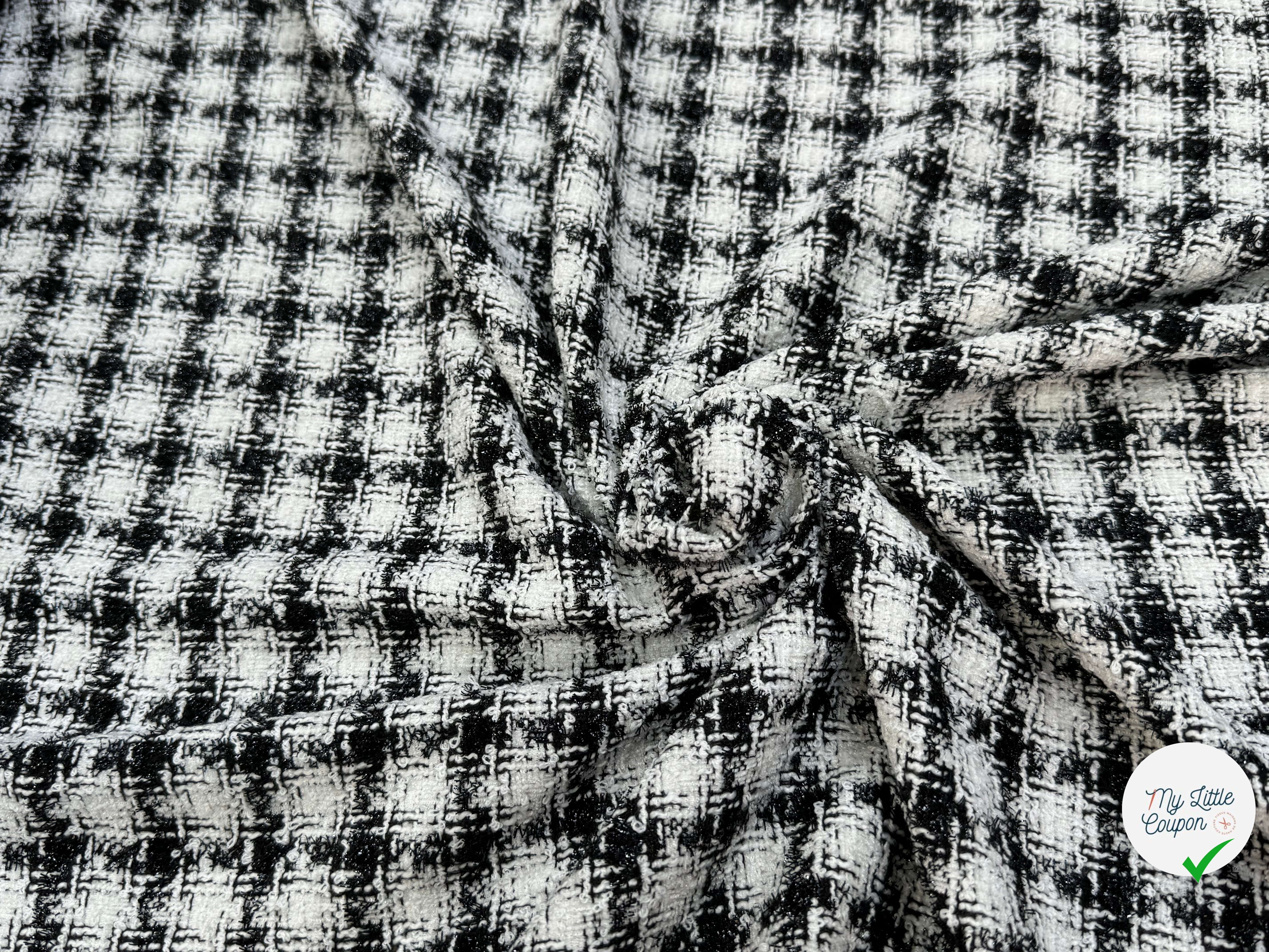 TWEED SOFT À CARREAUX BLANC NOIR - My Little Coupon