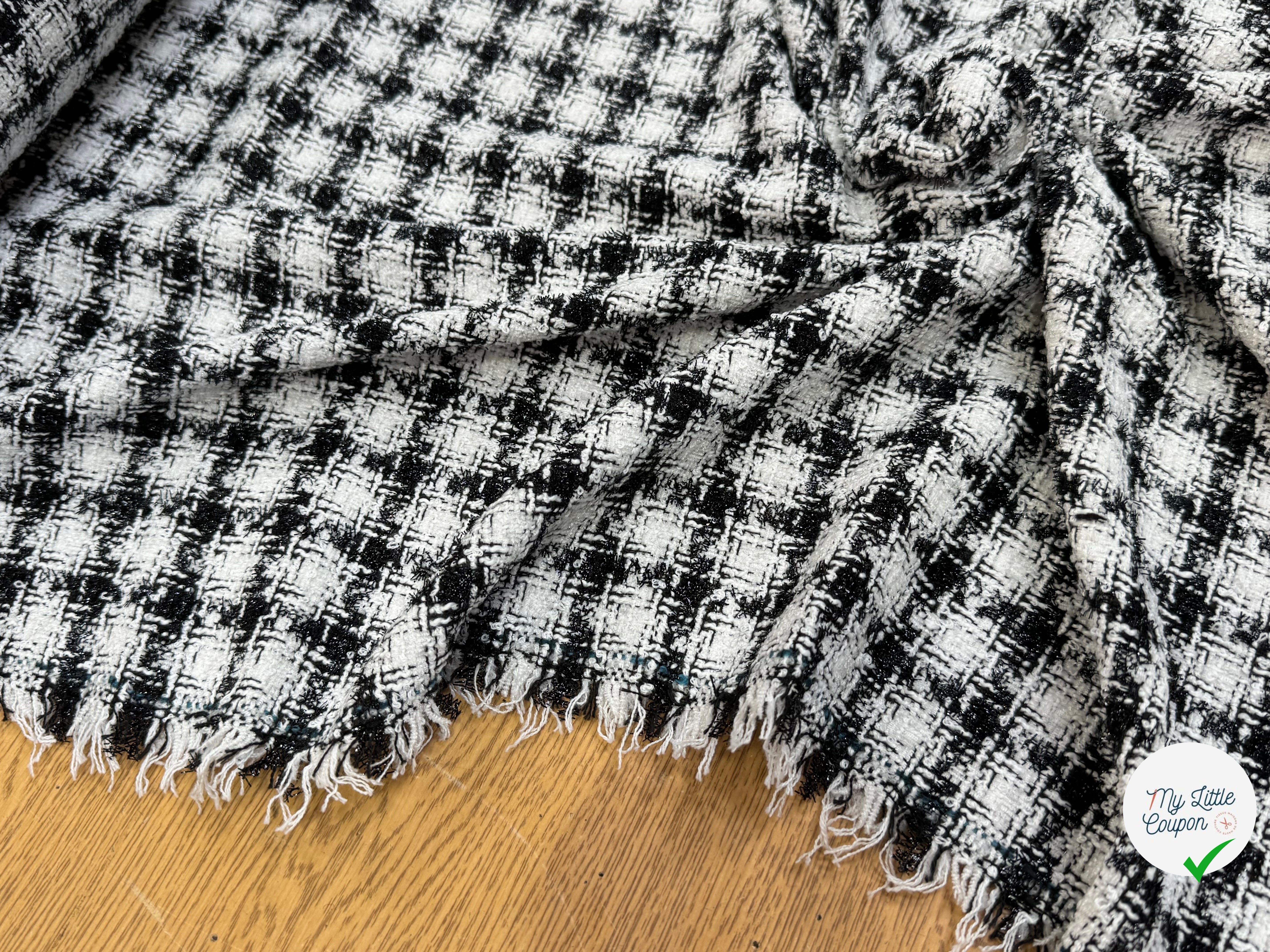 TWEED SOFT À CARREAUX BLANC NOIR - My Little Coupon