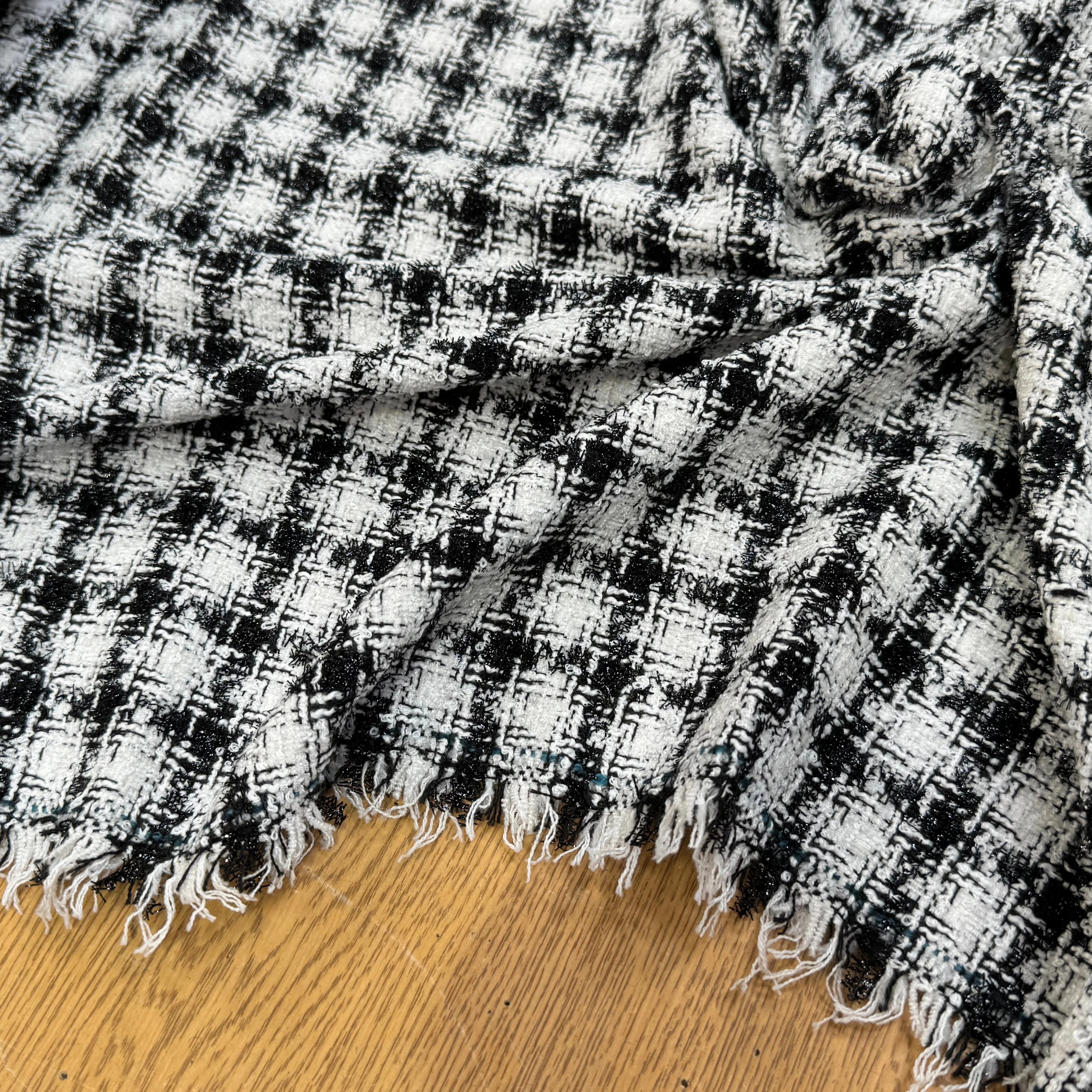 TWEED SOFT À CARREAUX BLANC NOIR - My Little Coupon