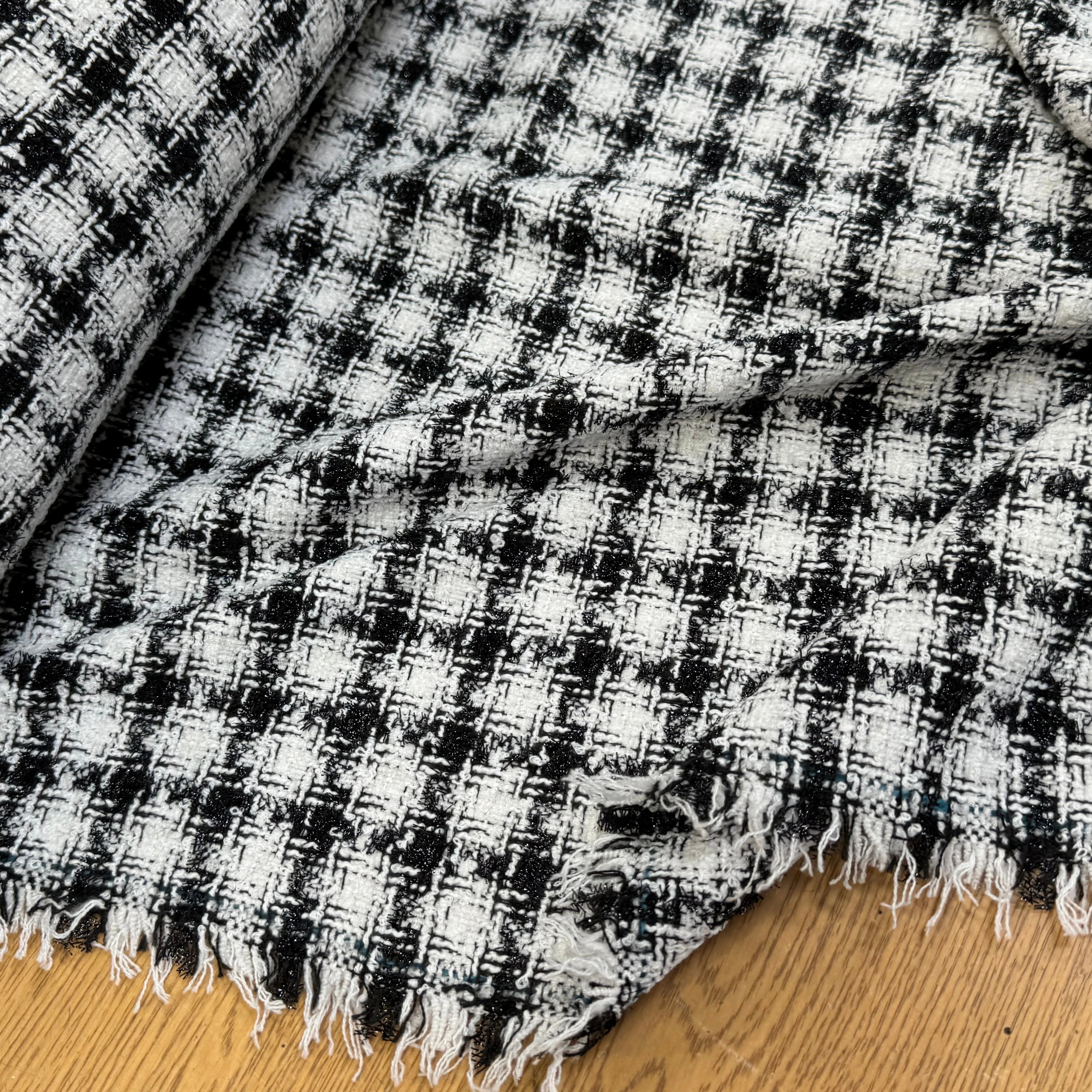 TWEED SOFT À CARREAUX BLANC NOIR - My Little Coupon