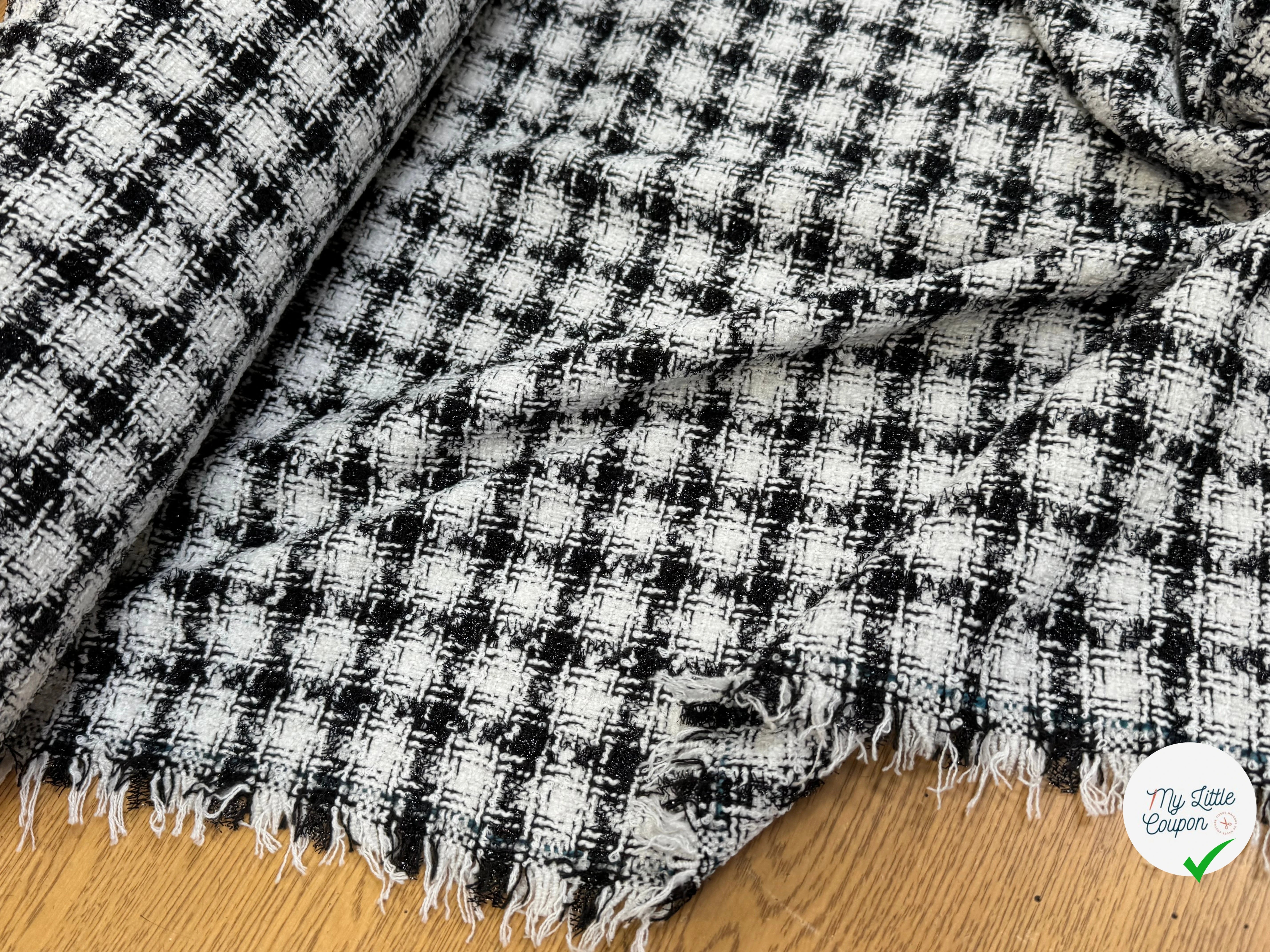 TWEED SOFT À CARREAUX BLANC NOIR - My Little Coupon