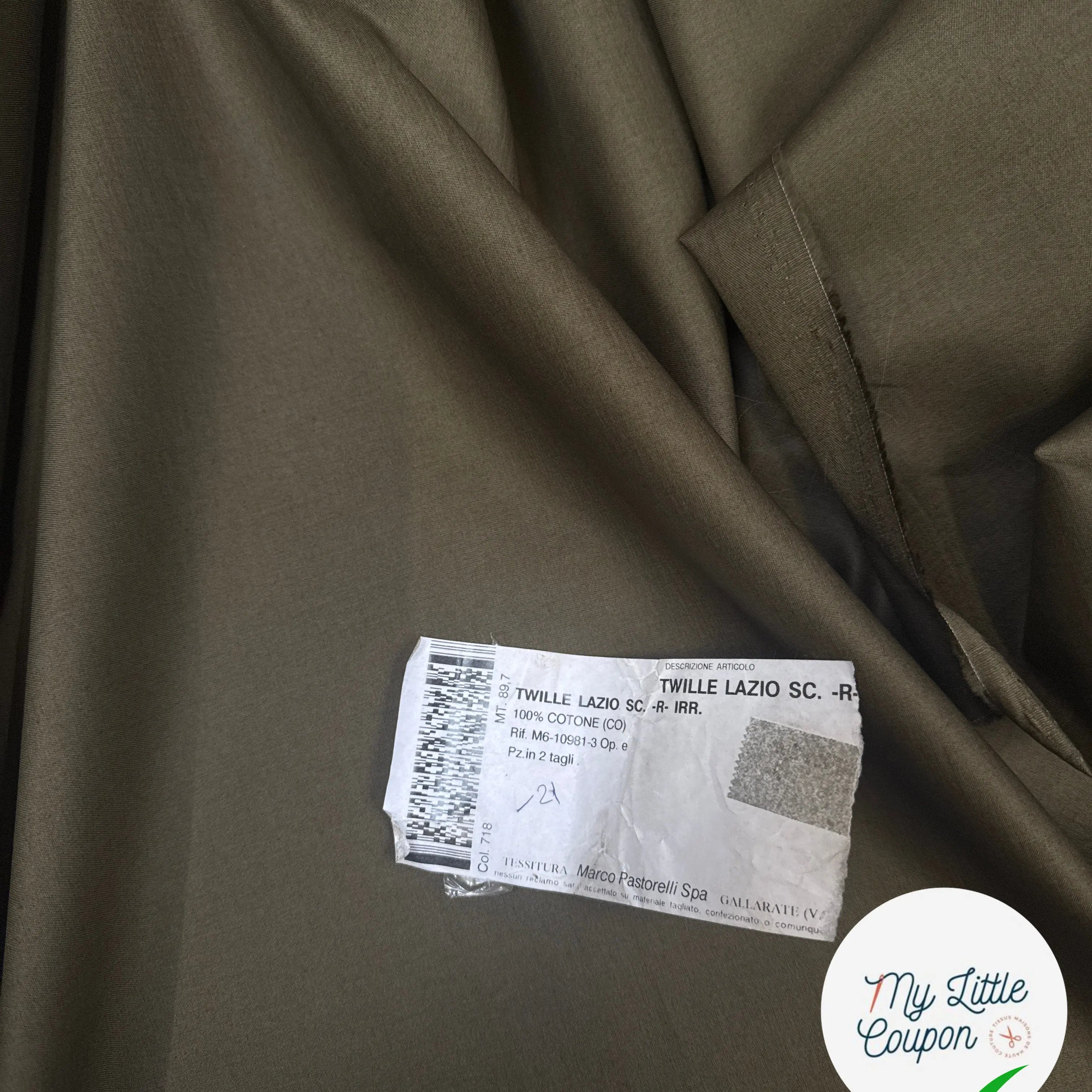 TWILL COTON LAZIO VERT - My Little Coupon