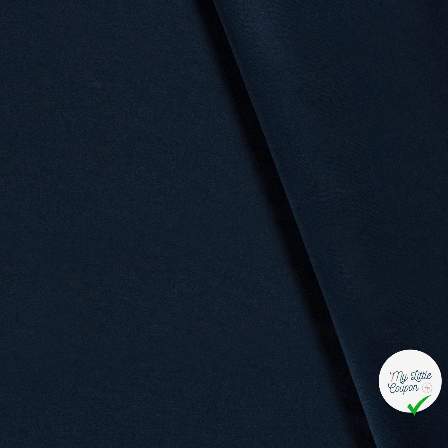 TWILL DE COTON LAVÉ BLEU MARINE - My Little Coupon