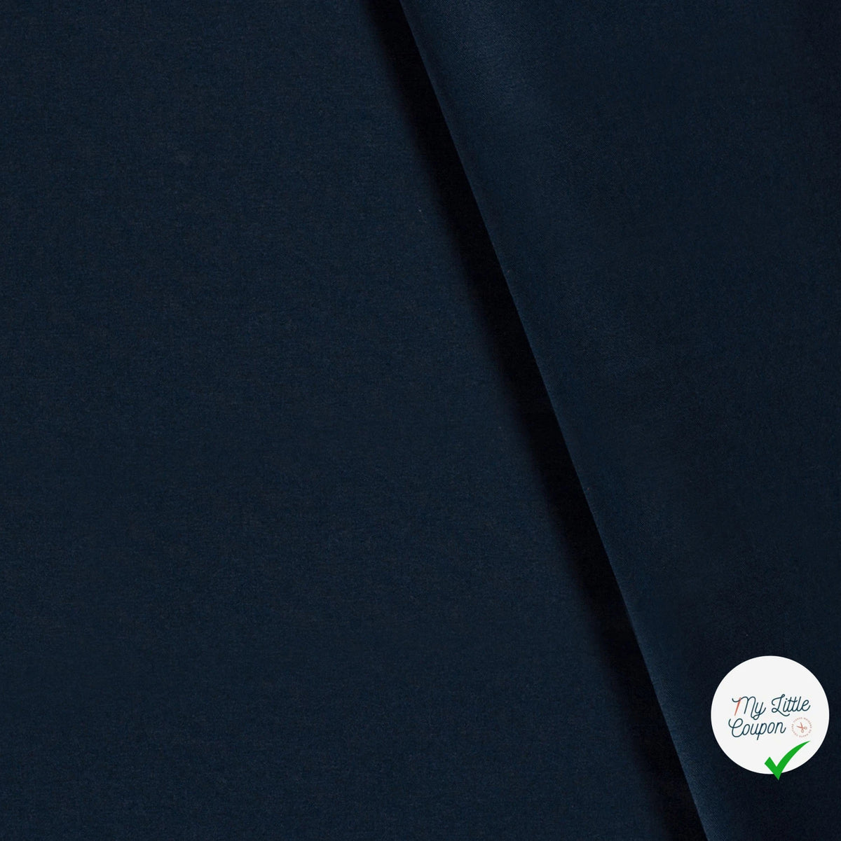 TWILL DE COTON LAVÉ BLEU MARINE - My Little Coupon