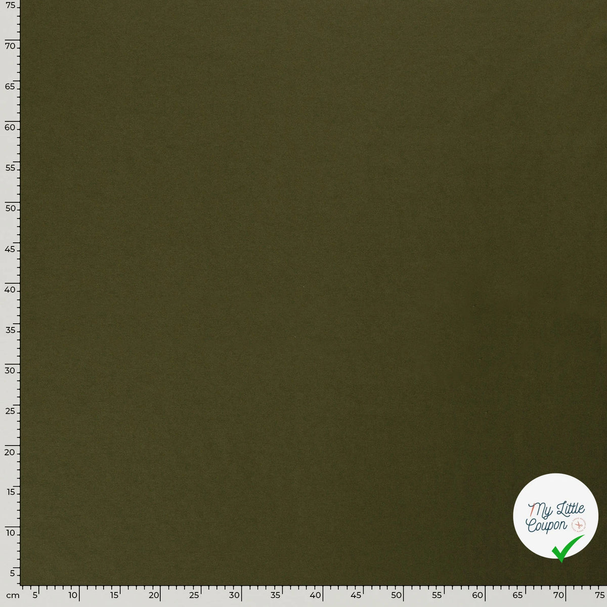 TWILL DE COTON LAVÉ VERT KAKI - My Little Coupon