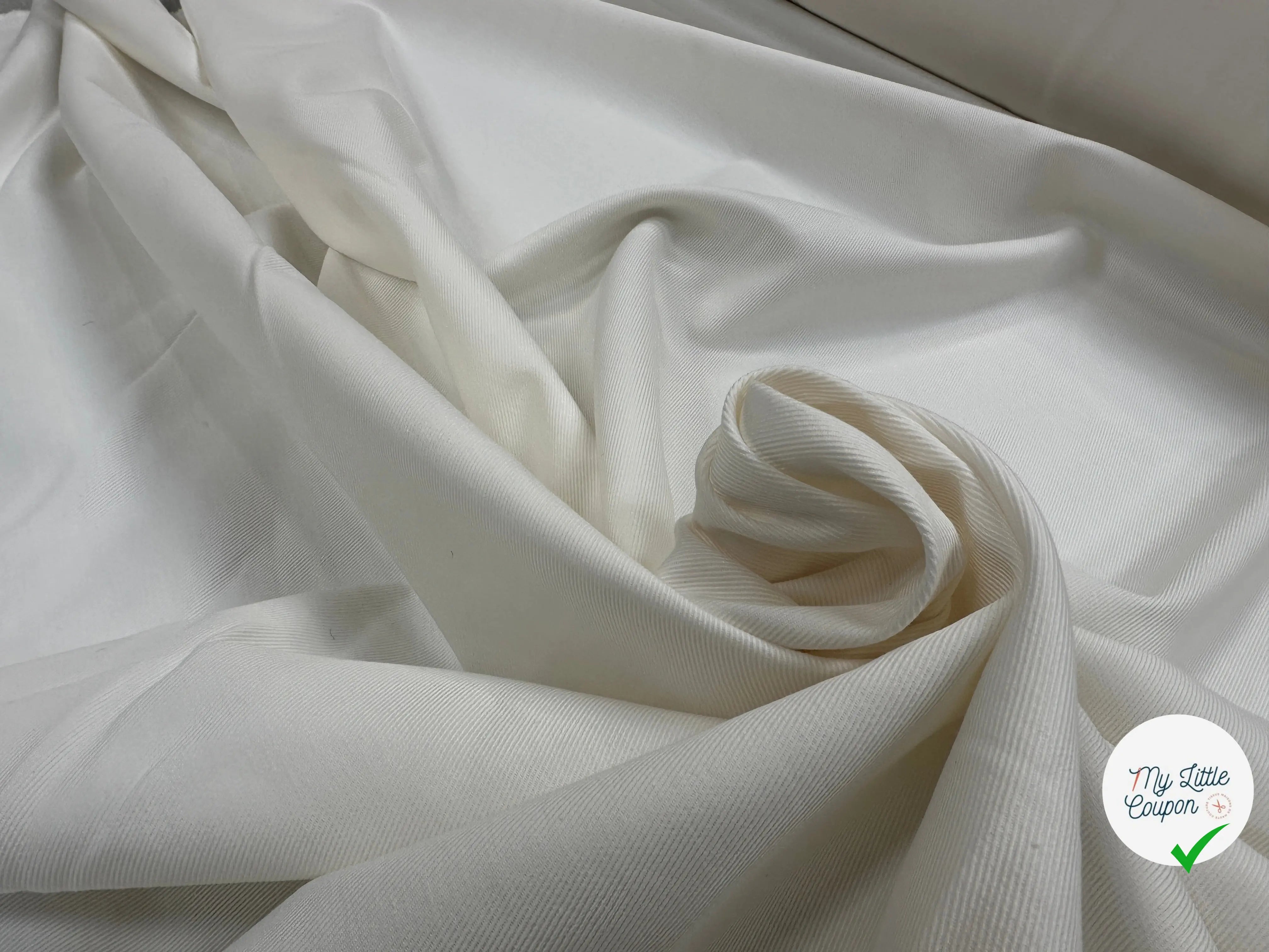 TWILL DE COTON PEIGNÉ BLANC CASSÉ FAÇON DENIM MLC INTERN