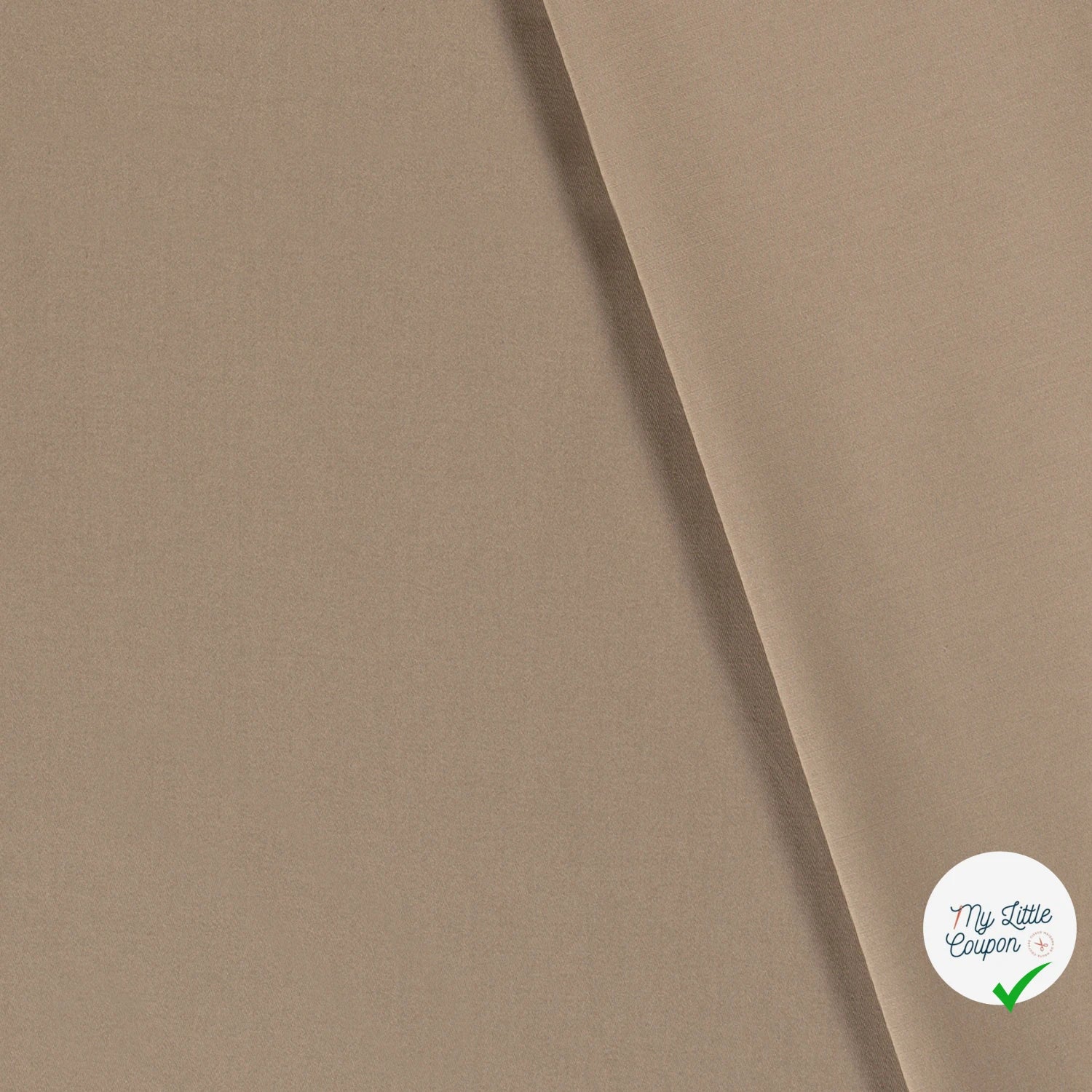TWILL DE COTON STRETCH LAVÉ BEIGE - My Little Coupon