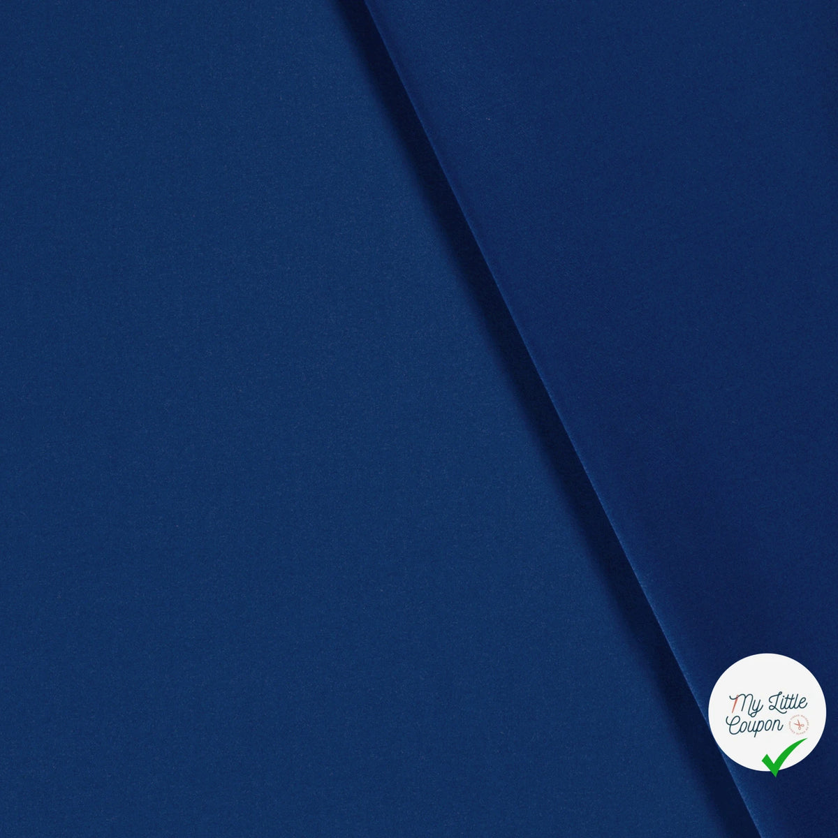 TWILL DE COTON STRETCH LAVÉ COBALT - My Little Coupon