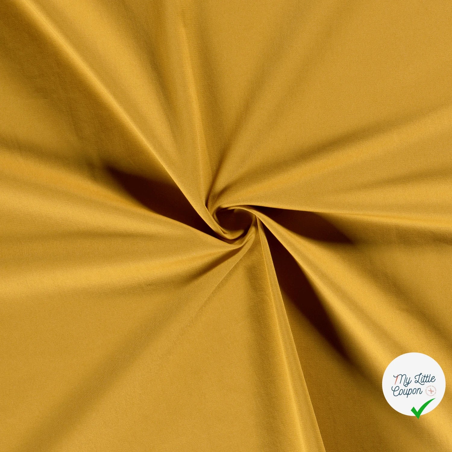 TWILL DE COTON STRETCH LAVÉ OCRE - My Little Coupon