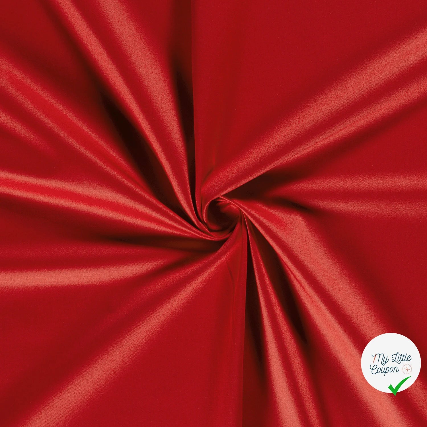 TWILL DE COTON STRETCH LAVÉ ROUGE - My Little Coupon