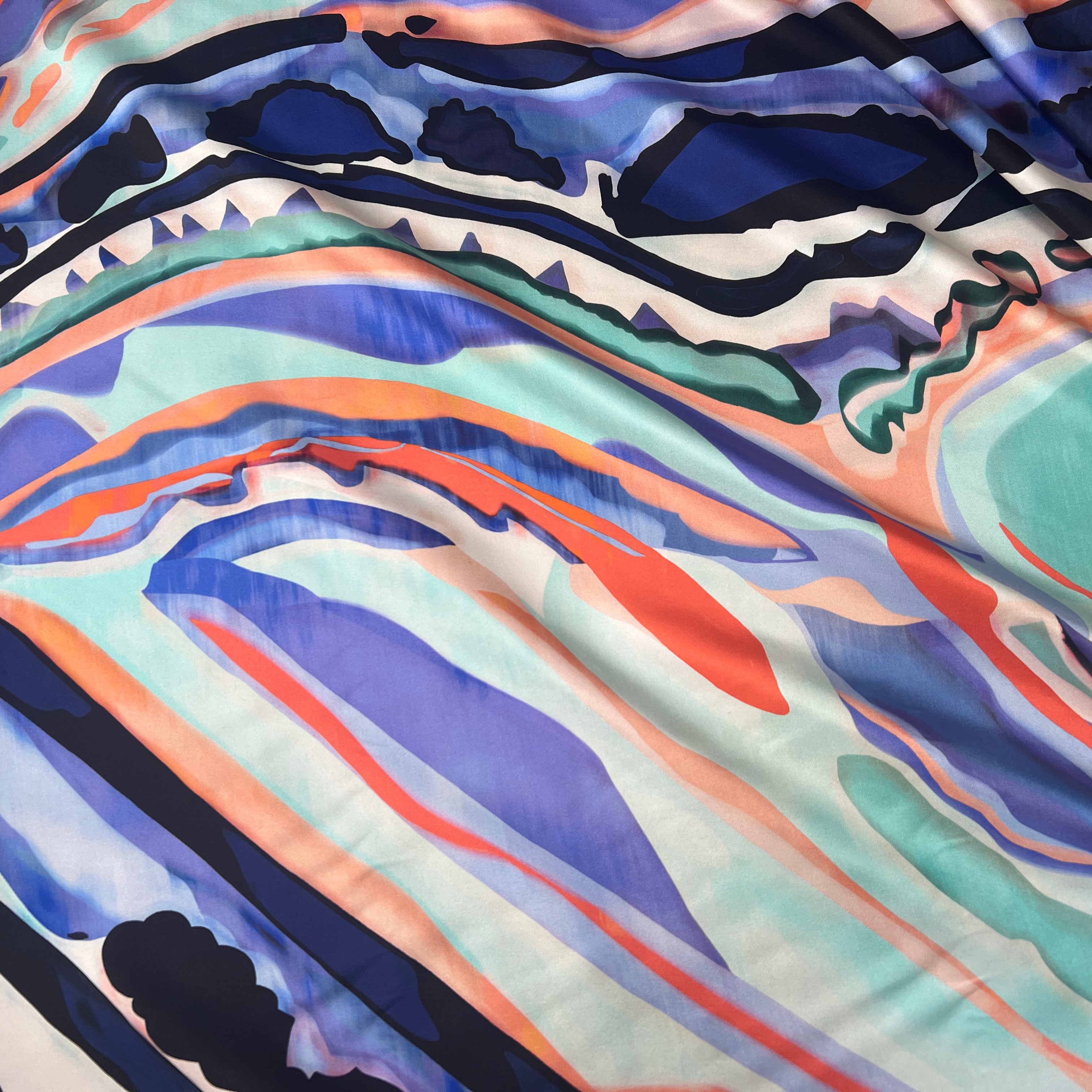 TWILL DE SOIE IMPRIMÉ AQUA WAVE - My Little Coupon