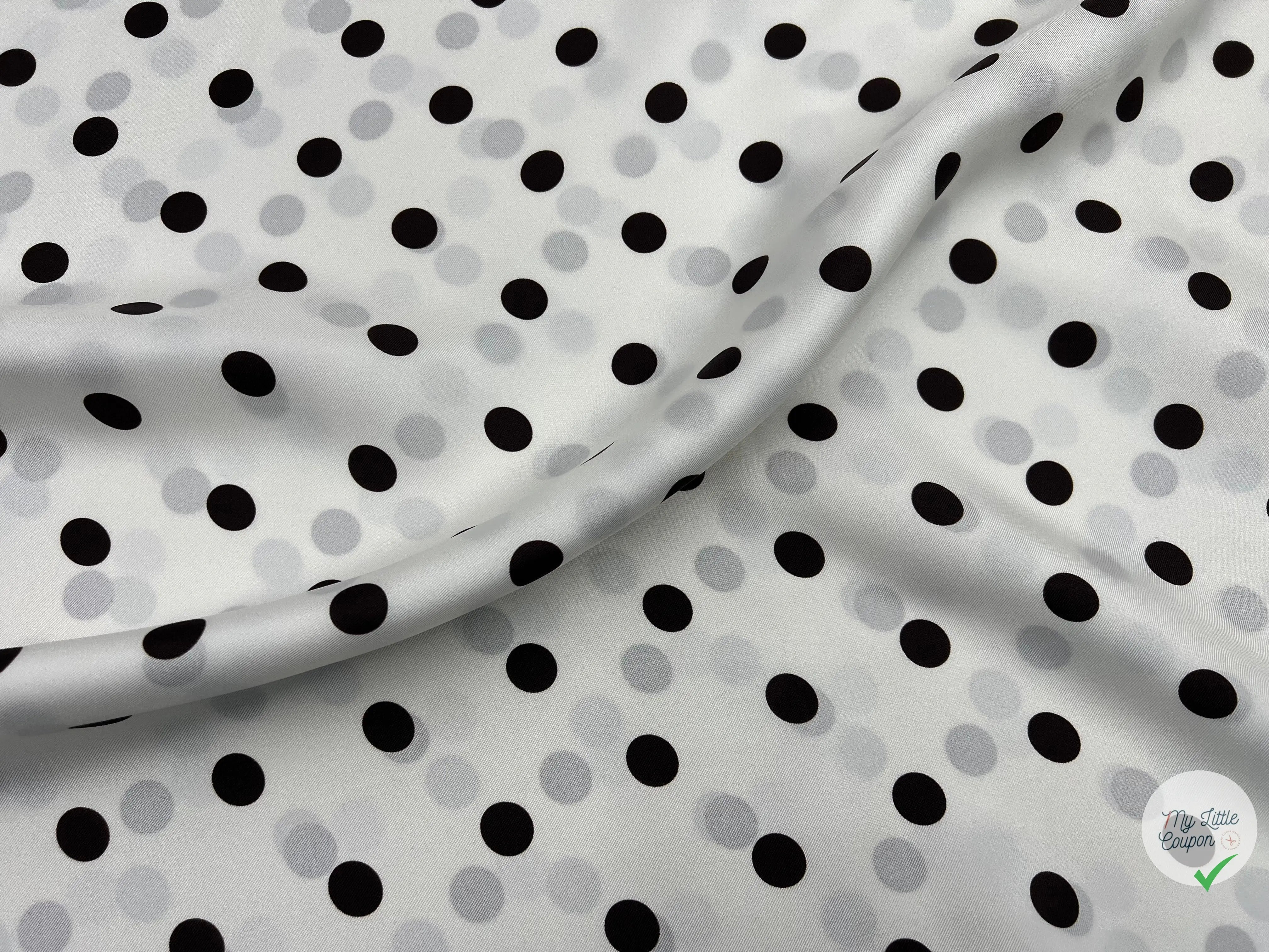 TWILL DE SOIE IMPRIMĂ POIS CHOCO FOND BLANC - coupon de tissu de 3 mĂštres - My Little Coupon - tissu - coudre