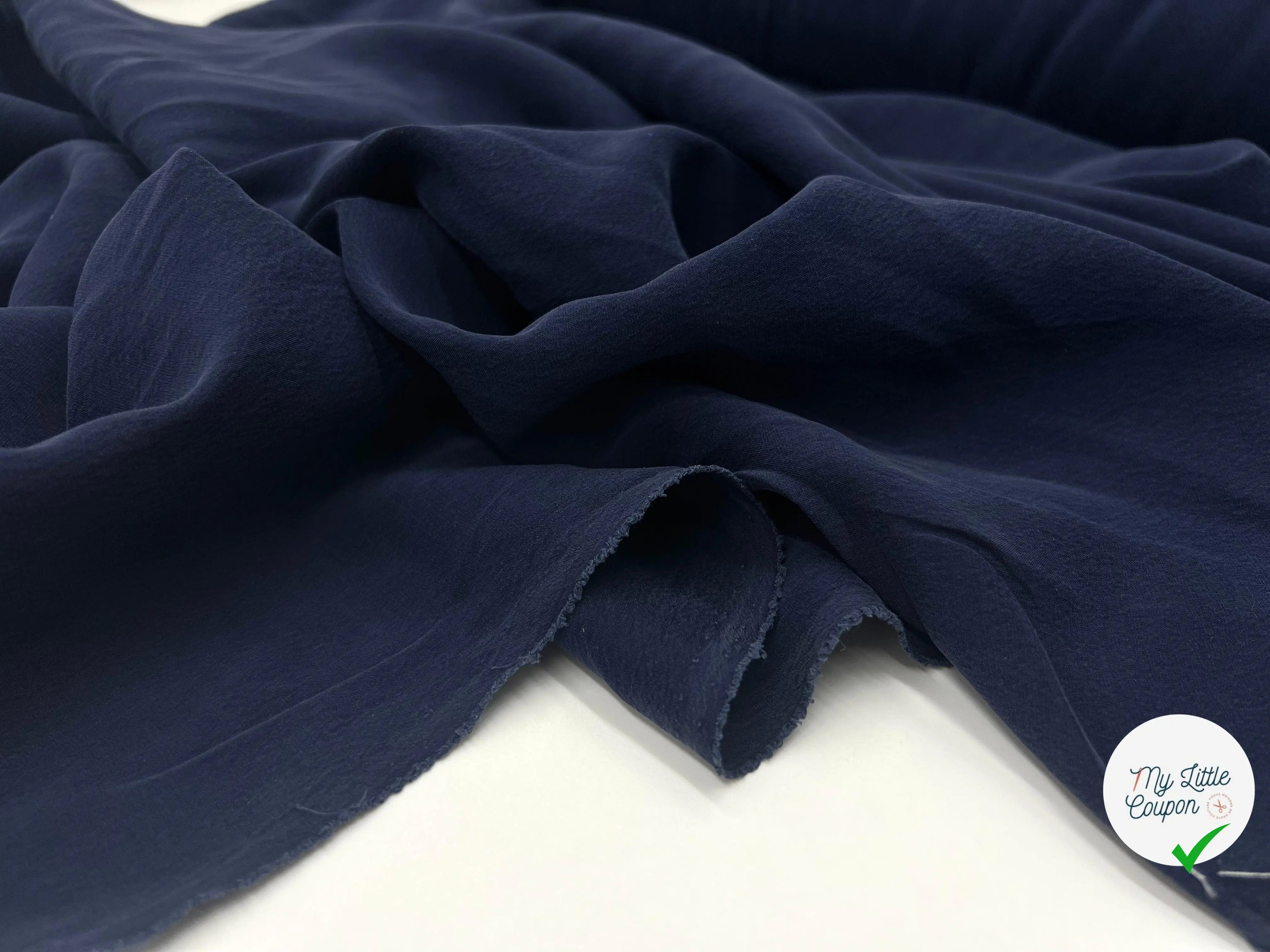 TWILL DE SOIE MATE MARINE LAVÉE - My Little Coupon - tissu - coudre