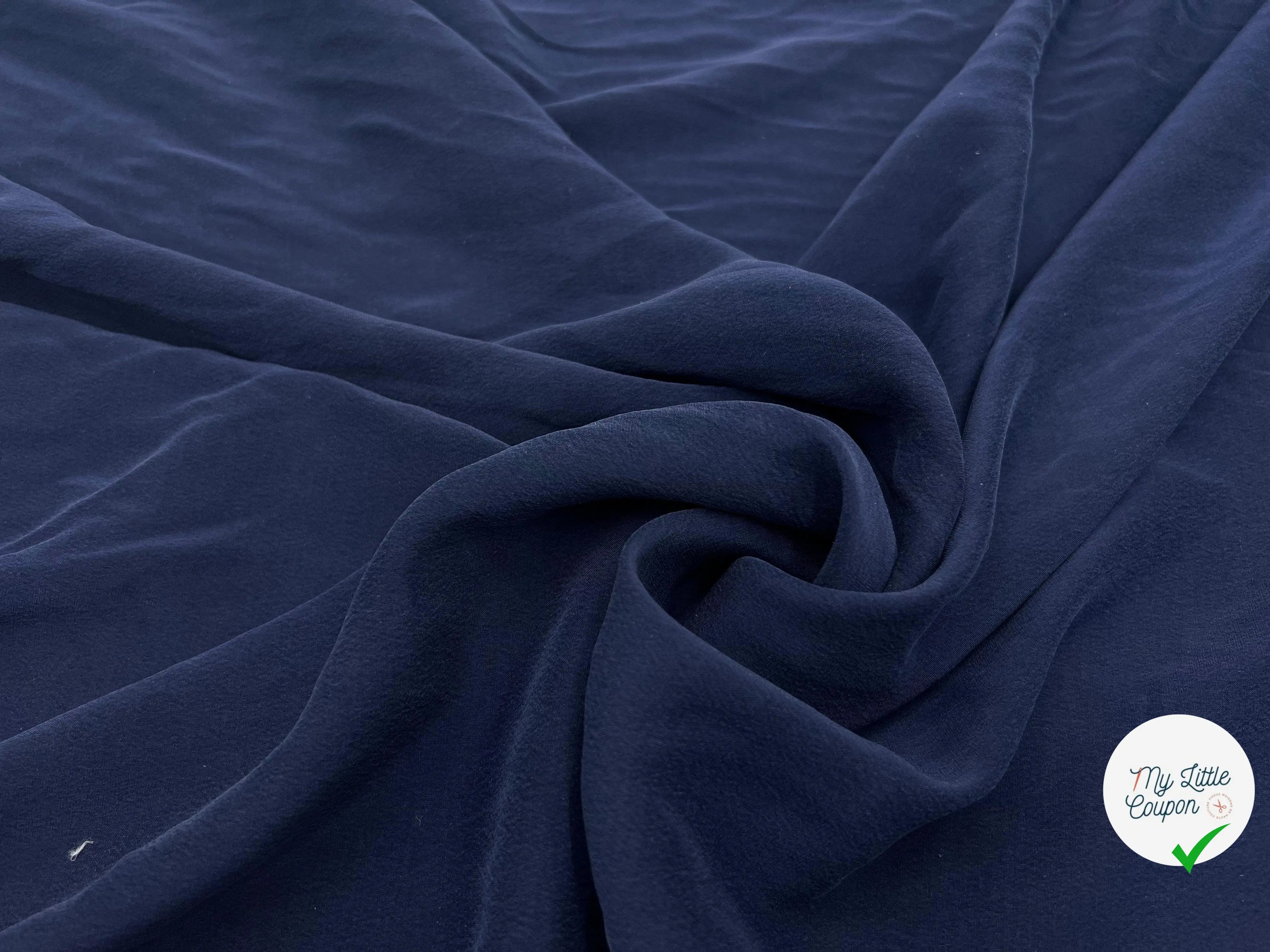 TWILL DE SOIE MATE MARINE LAVÉE - My Little Coupon - tissu - coudre