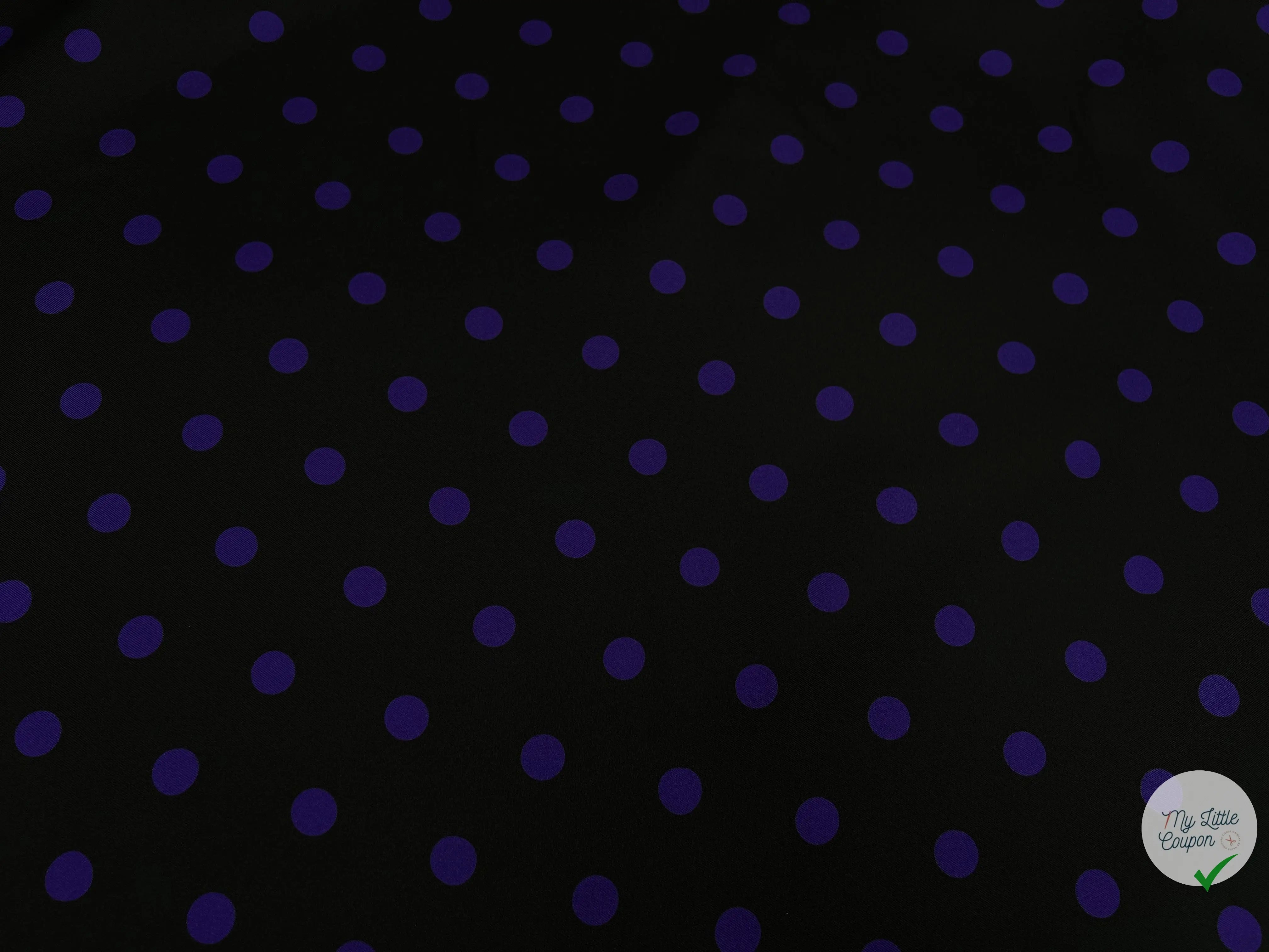 TWILL DE SOIE NOIR POIS PURPLE - coupon de tissu de 3 mĂštres - My Little Coupon - tissu - coudre