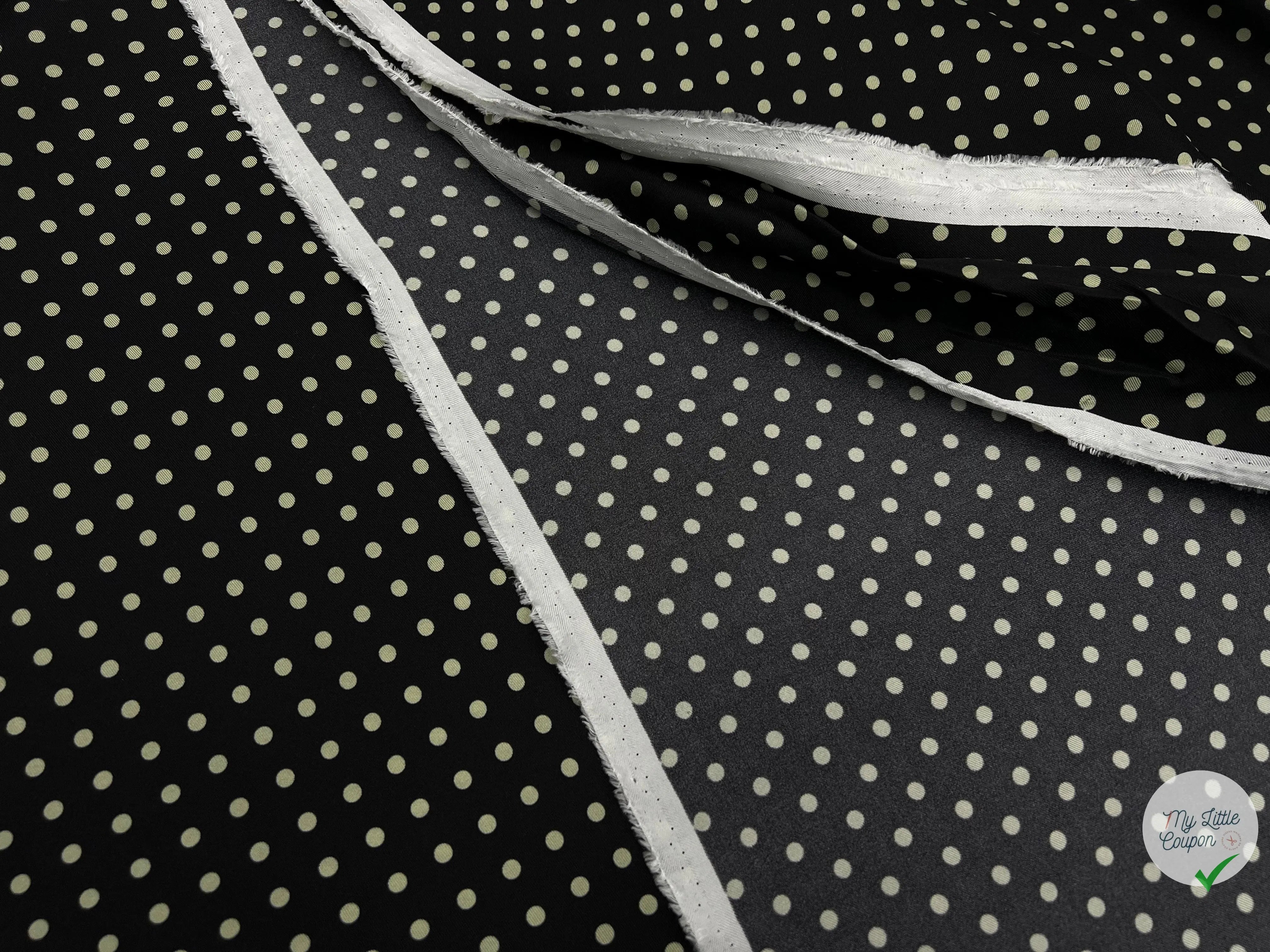 TWILL DE SOIE PETIT POIS VERT AMANDE - My Little Coupon - tissu - coudre