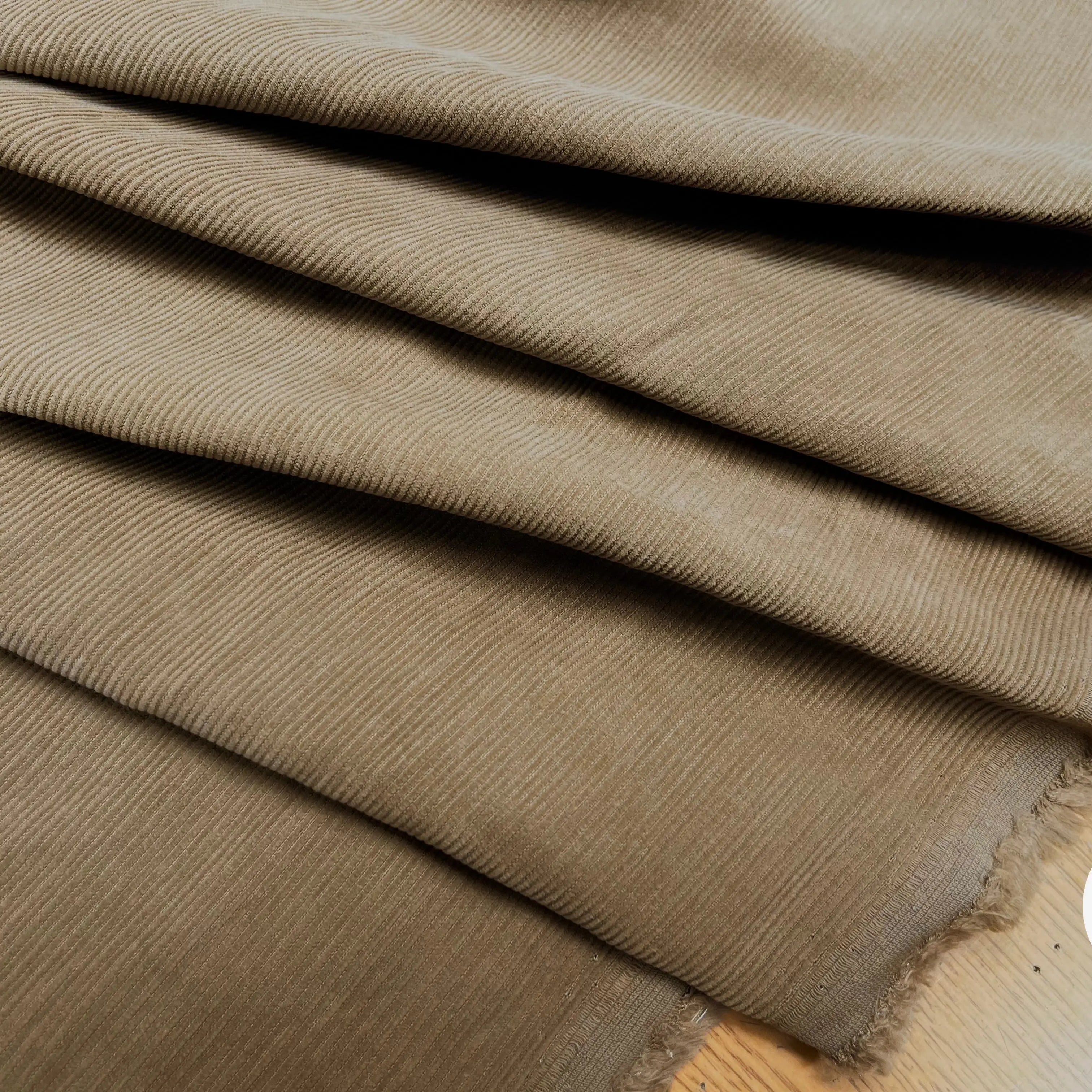 VELOURS 1000 RAIES CHEMISE COTON BEIGE FONCÉ - My Little Coupon