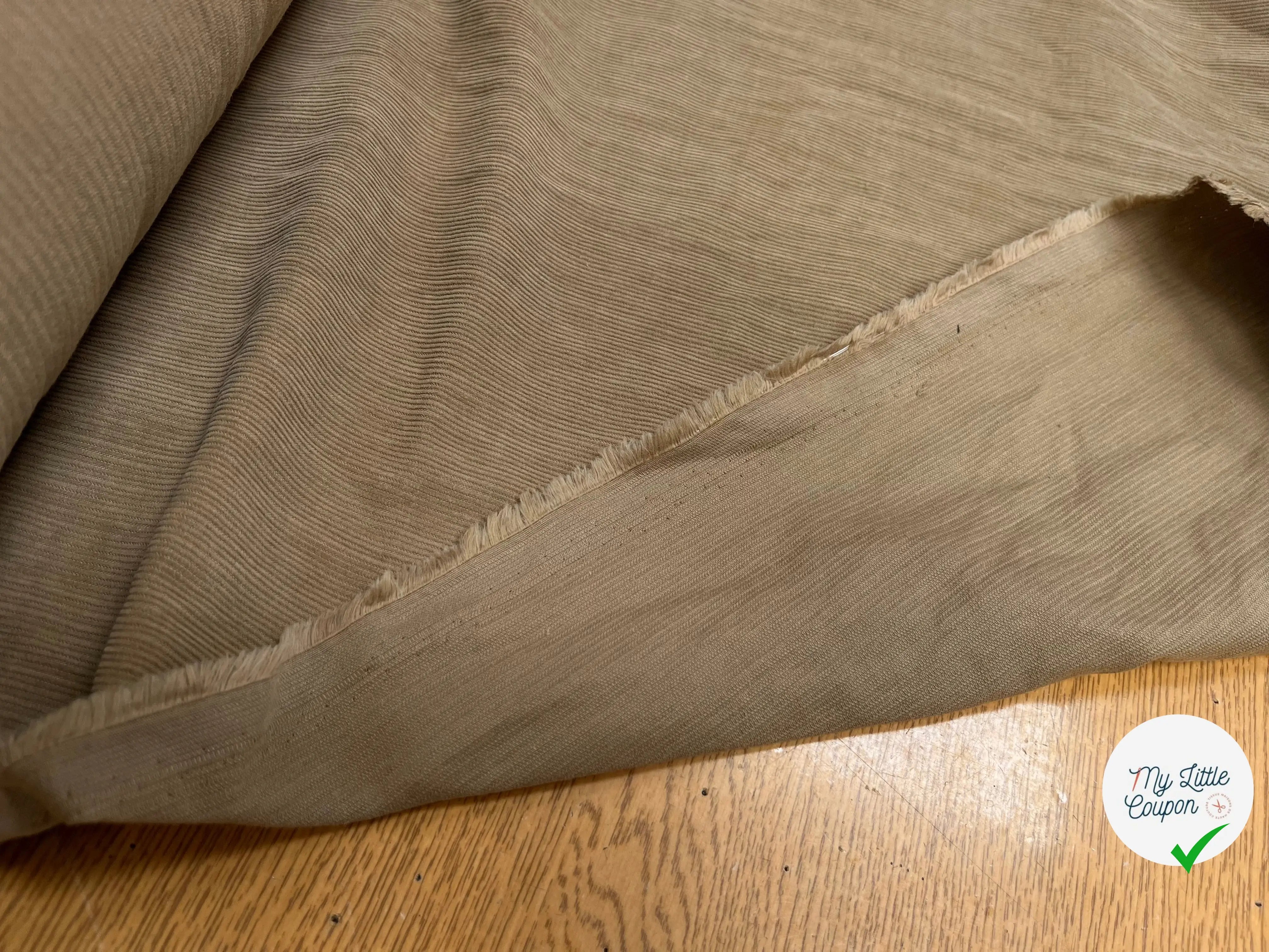 VELOURS 1000 RAIES CHEMISE COTON BEIGE FONCÉ - My Little Coupon