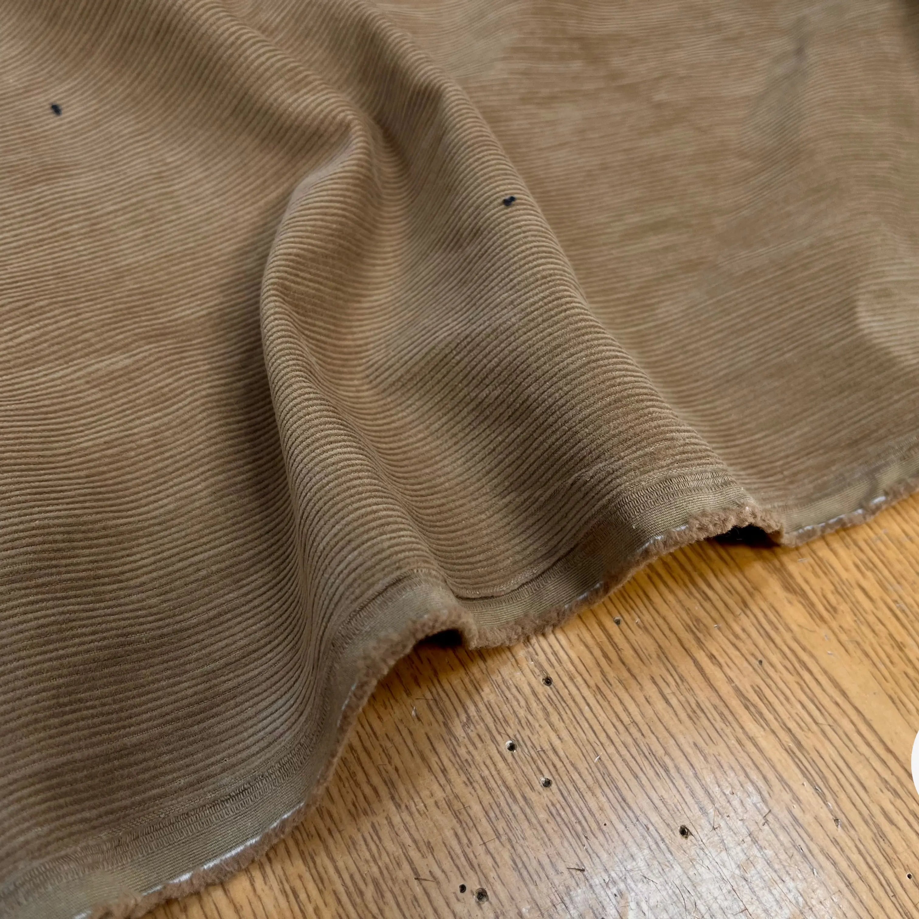 VELOURS 1000 RAIES COTON BEIGE CAMEL TOUCHER CRAQUANT - My Little Coupon