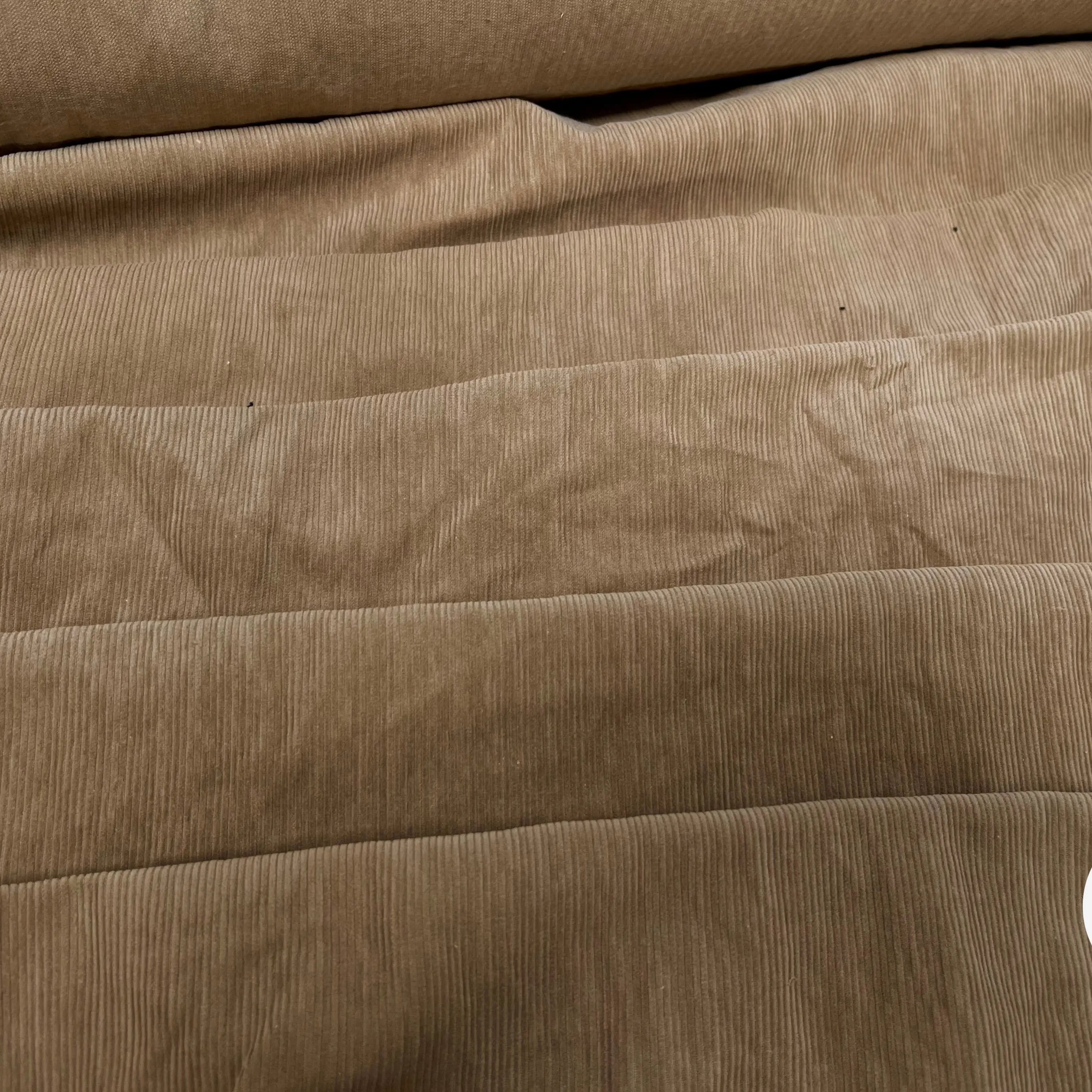 VELOURS 1000 RAIES COTON BEIGE CAMEL TOUCHER CRAQUANT - My Little Coupon