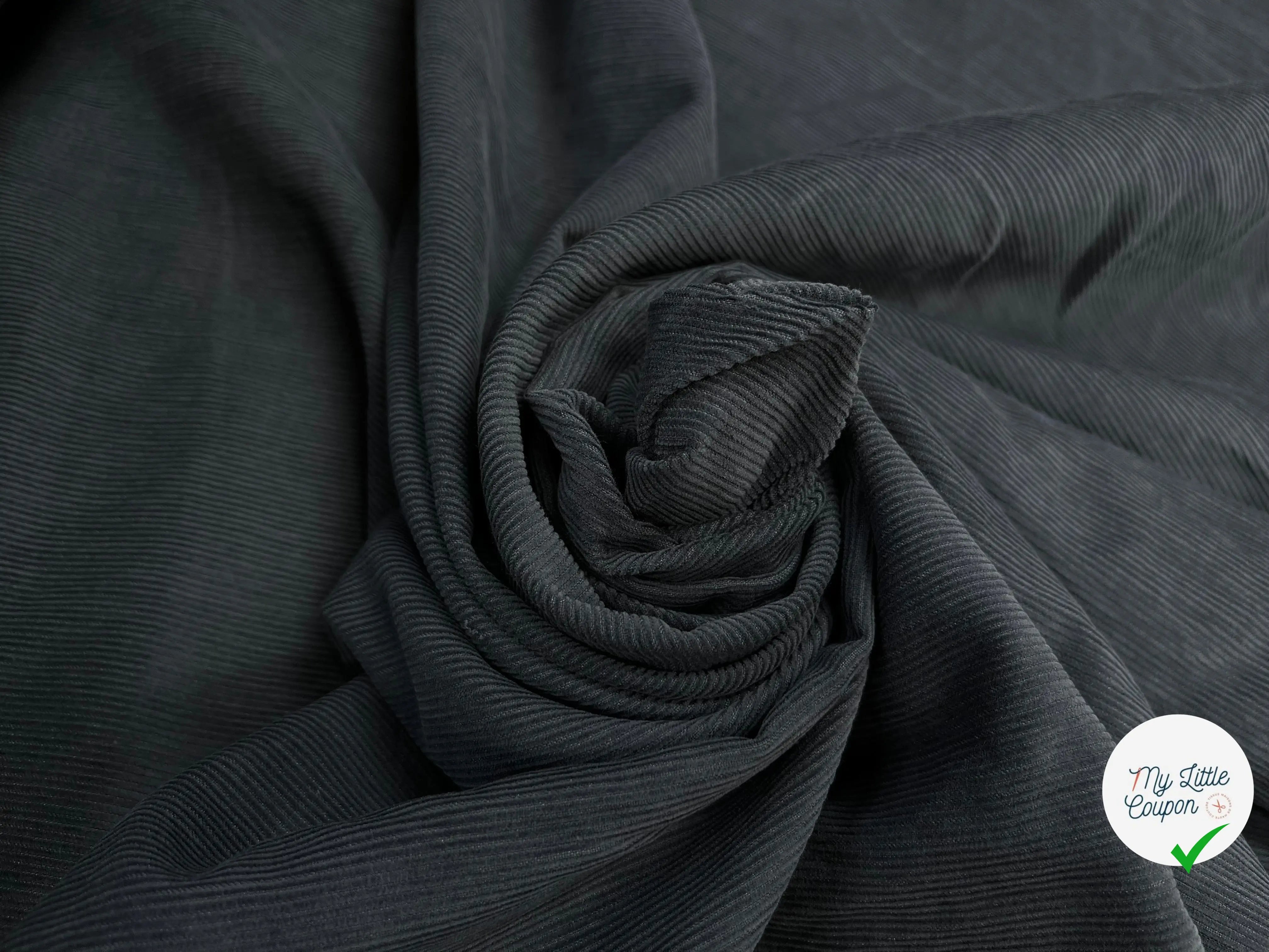 VELOURS 1000 RAIES COTON BLEU NAVY MÉTAL - My Little Coupon
