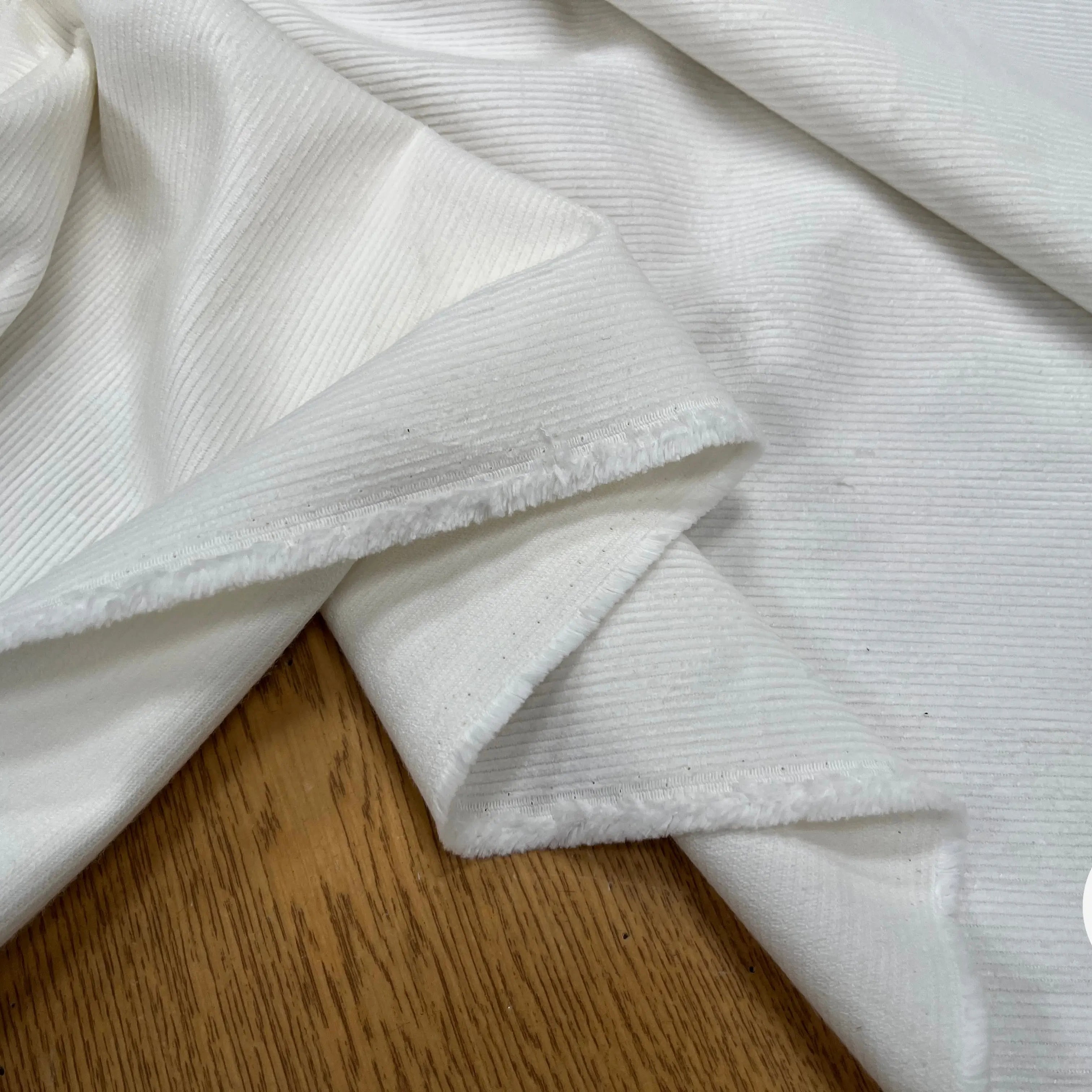 VELOURS 500 RAIES COTELLÉ BLANC - My Little Coupon