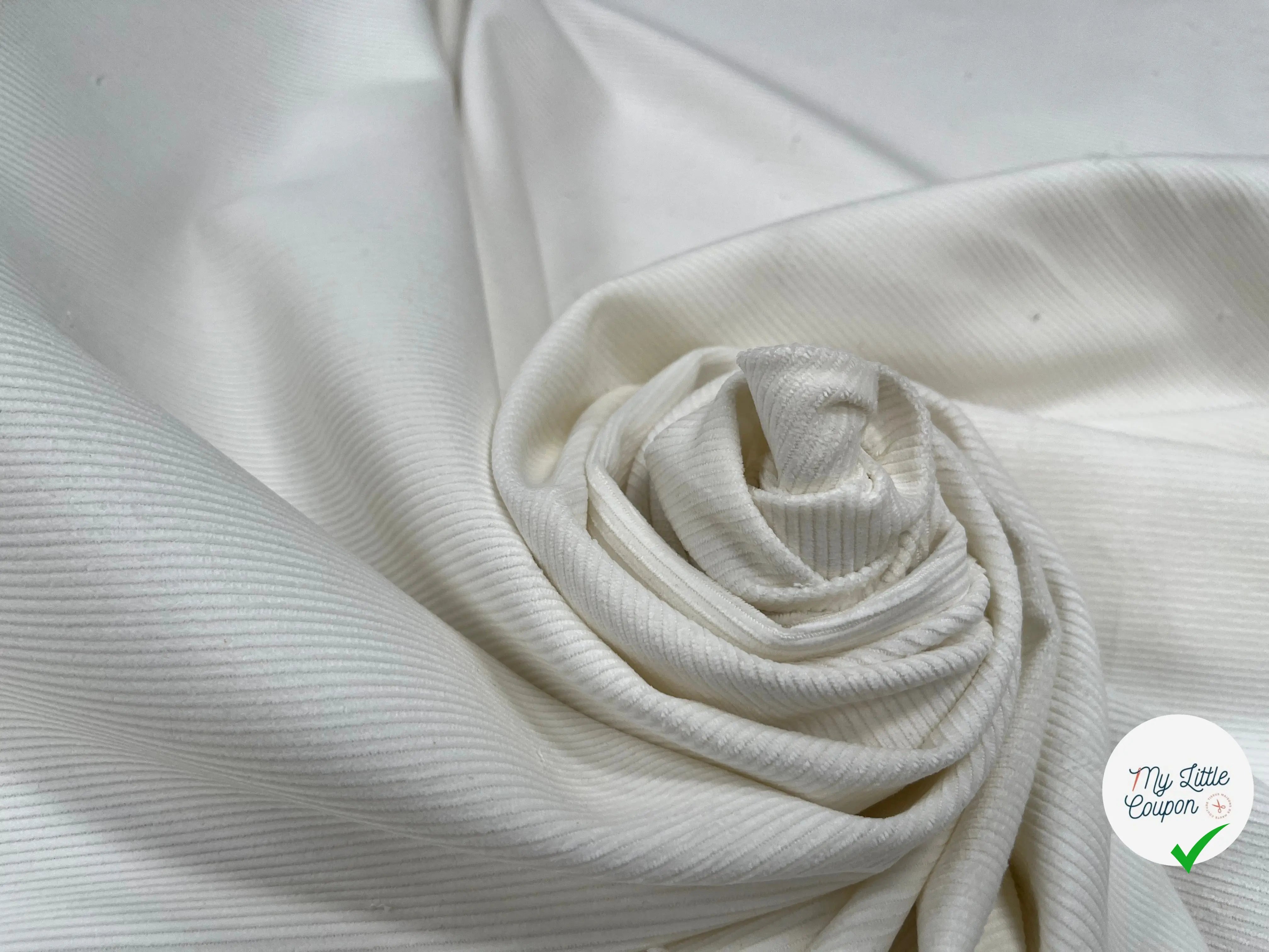 VELOURS 500 RAIES COTELLÉ BLANC - My Little Coupon