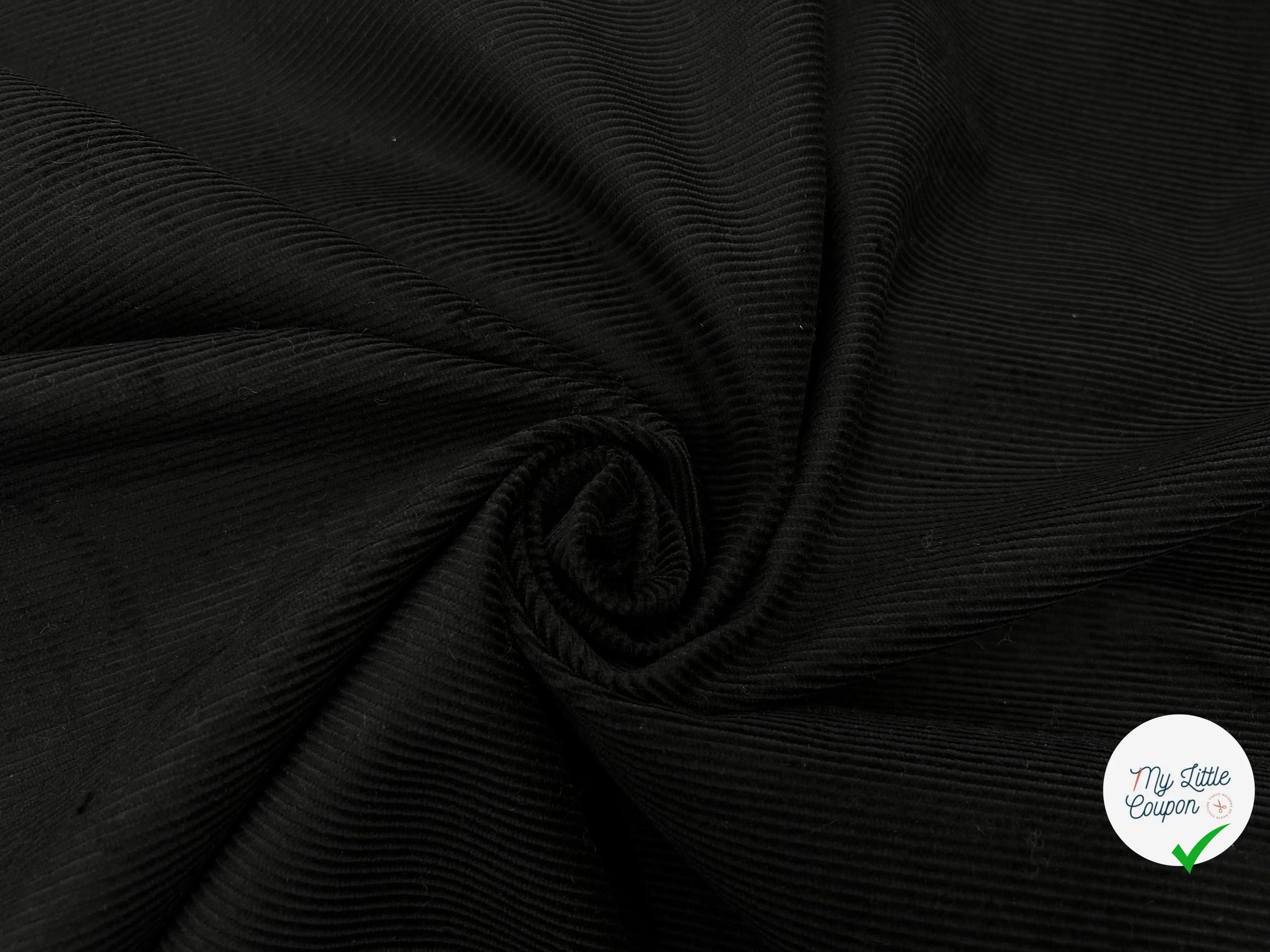 VELOURS 500 RAIES NOIR - My Little Coupon - tissu - coudre