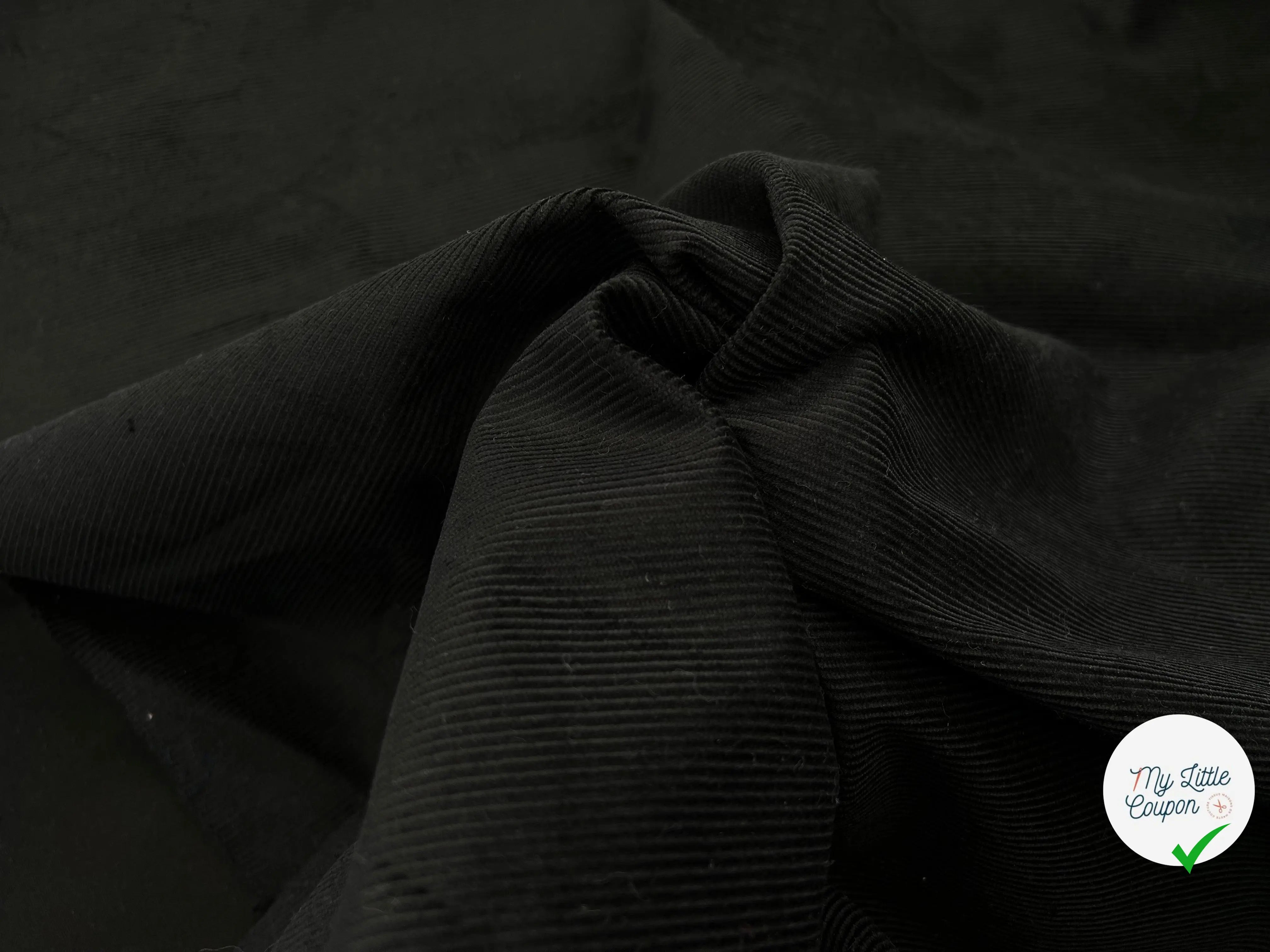 VELOURS 500 RAIES NOIR - My Little Coupon - tissu - coudre
