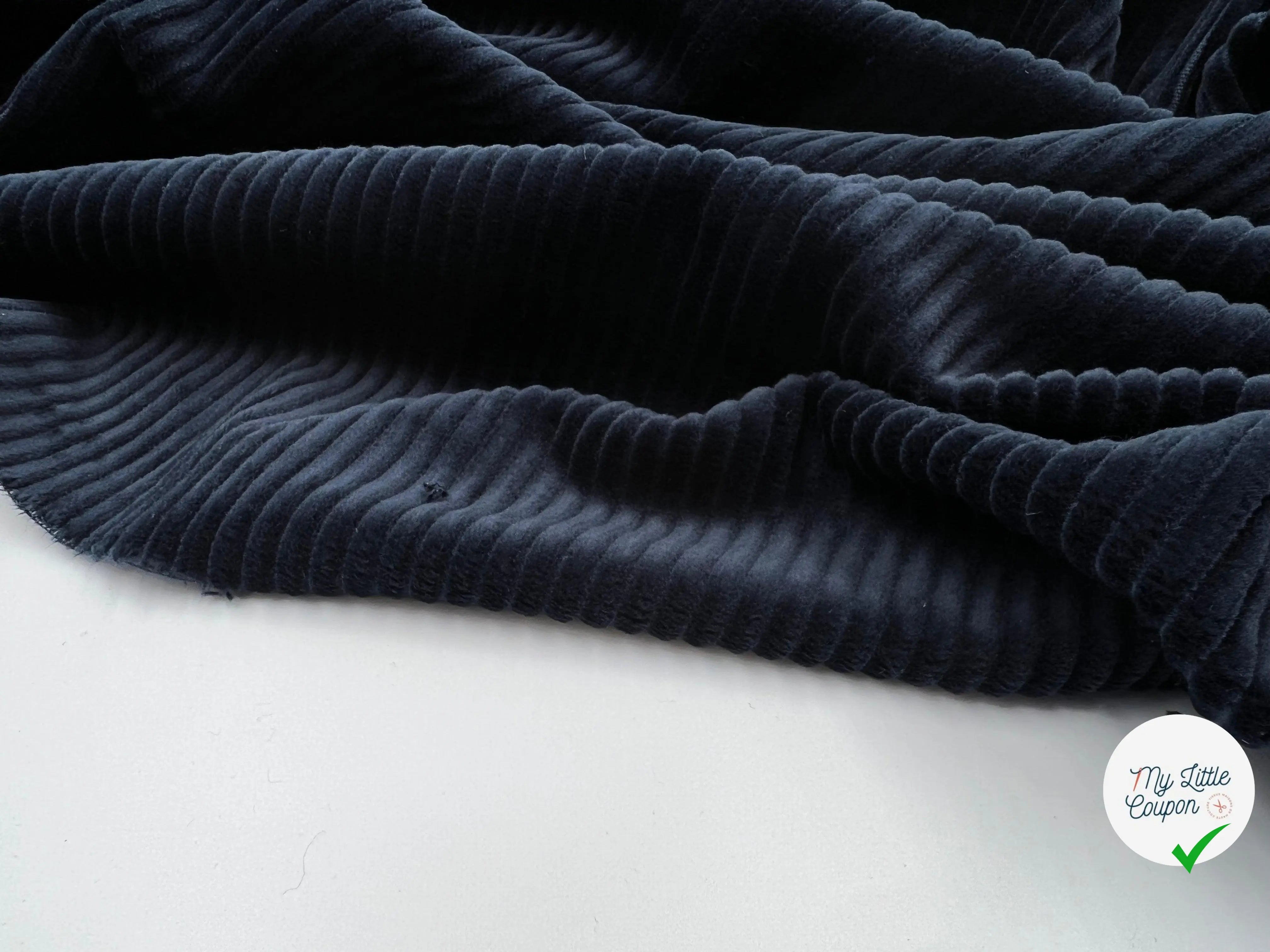 VELOURS CABLE BLEU NUIT - My Little Coupon - tissu - coudre