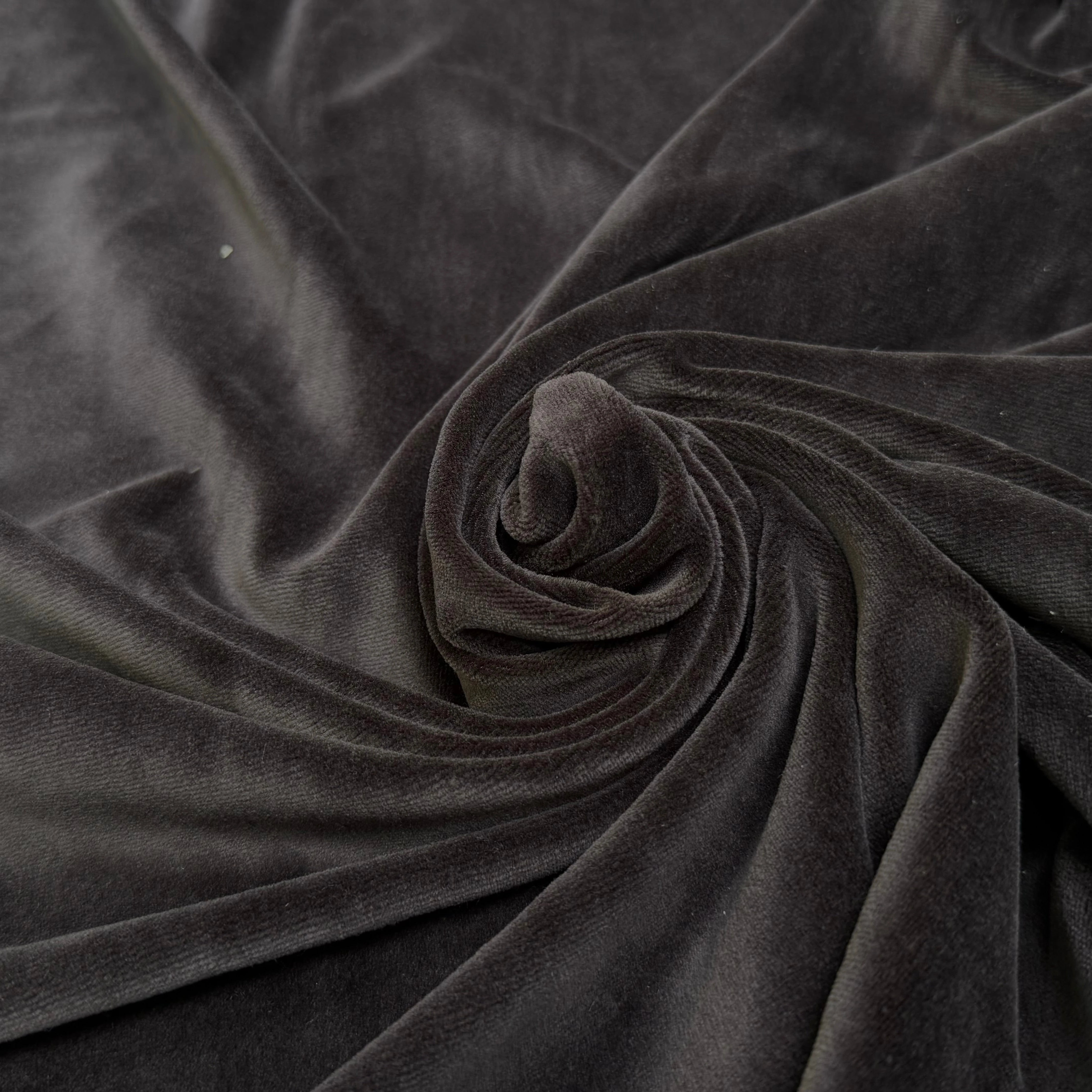 VELOURS CARVICO COTON ULTRA STRETCH CHOCO MARRON - My Little Coupon