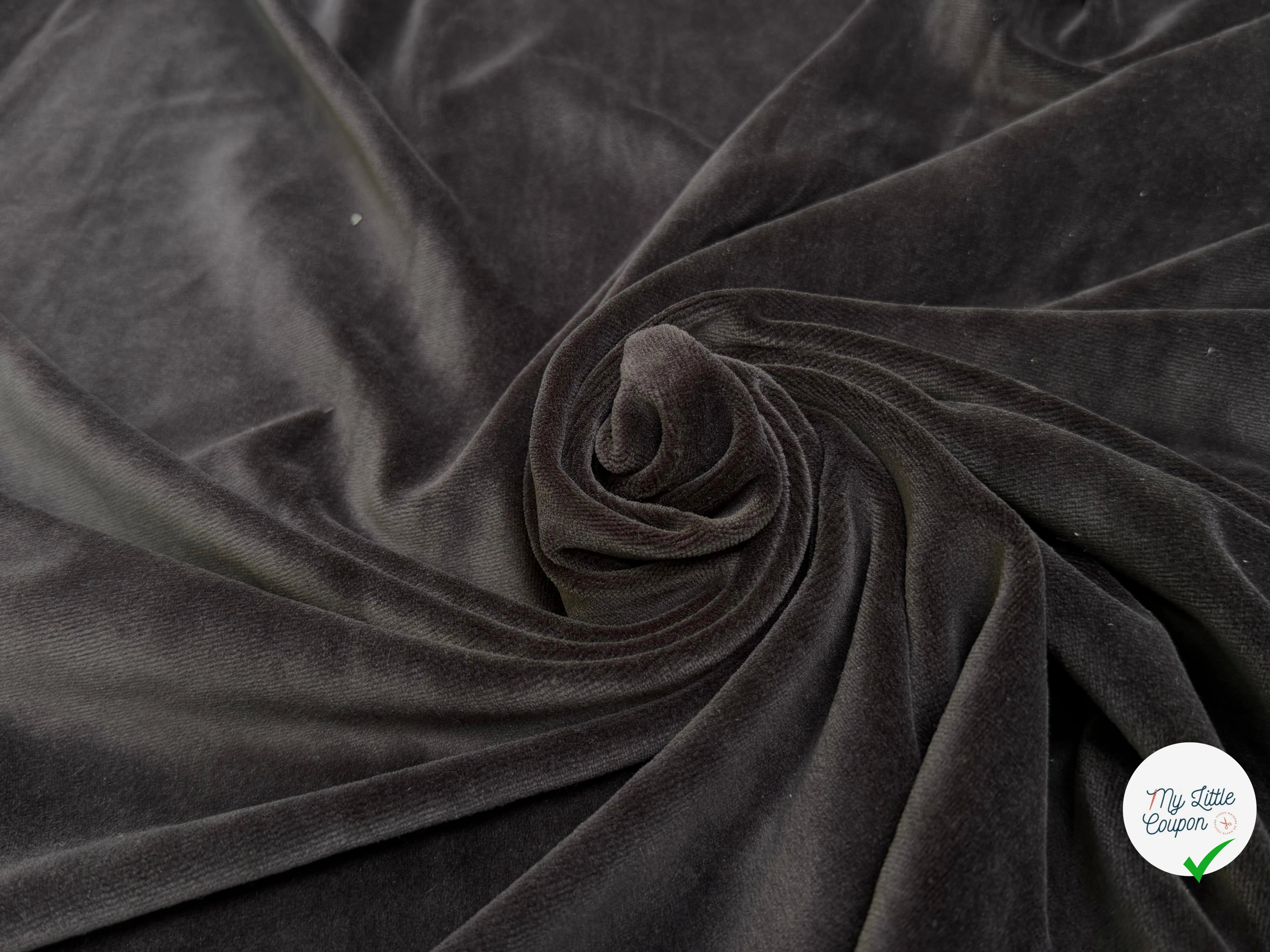 VELOURS CARVICO COTON ULTRA STRETCH CHOCO MARRON - My Little Coupon