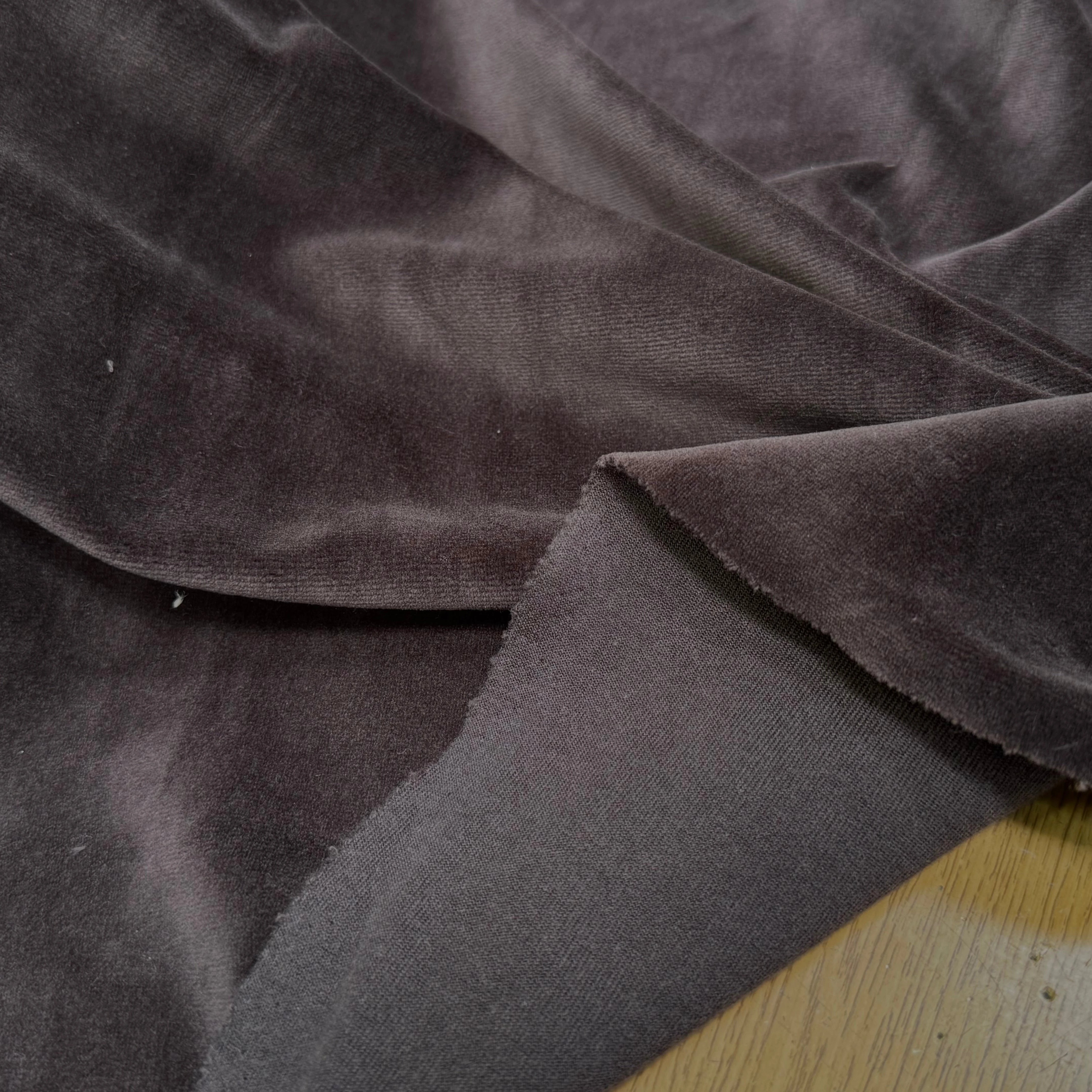 VELOURS CARVICO COTON ULTRA STRETCH CHOCO MARRON - My Little Coupon