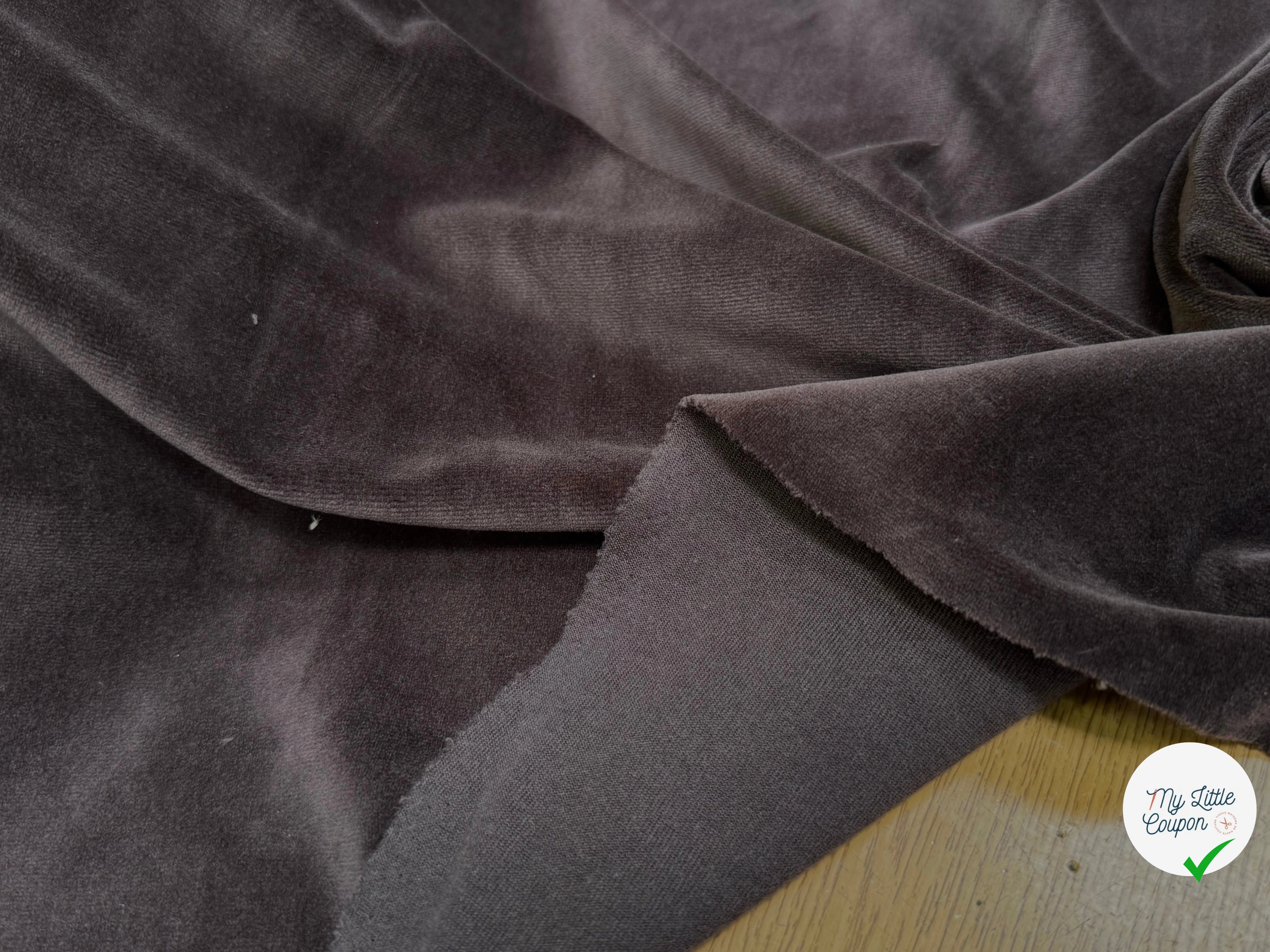 VELOURS CARVICO COTON ULTRA STRETCH CHOCO MARRON - My Little Coupon