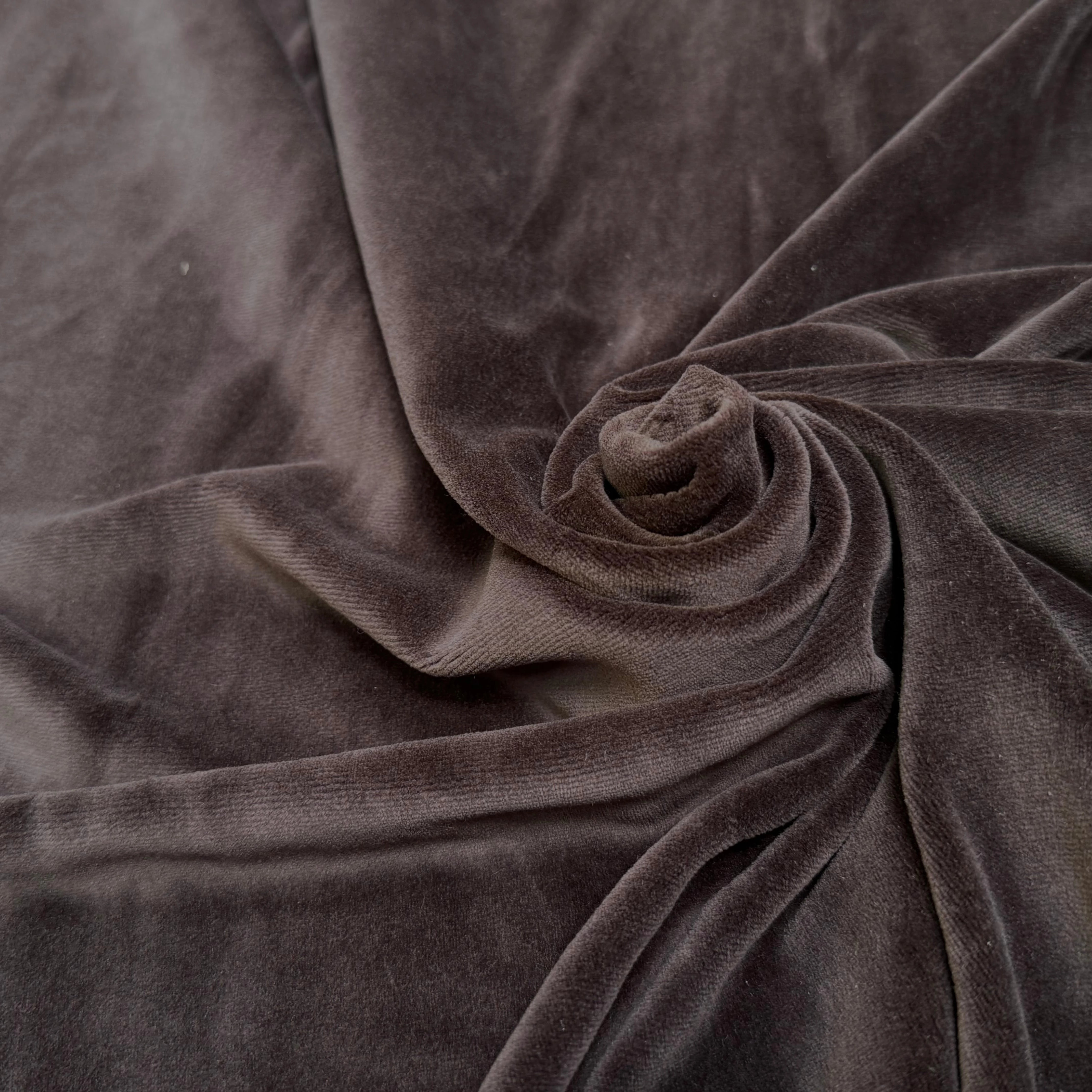 VELOURS CARVICO COTON ULTRA STRETCH CHOCO MARRON - My Little Coupon