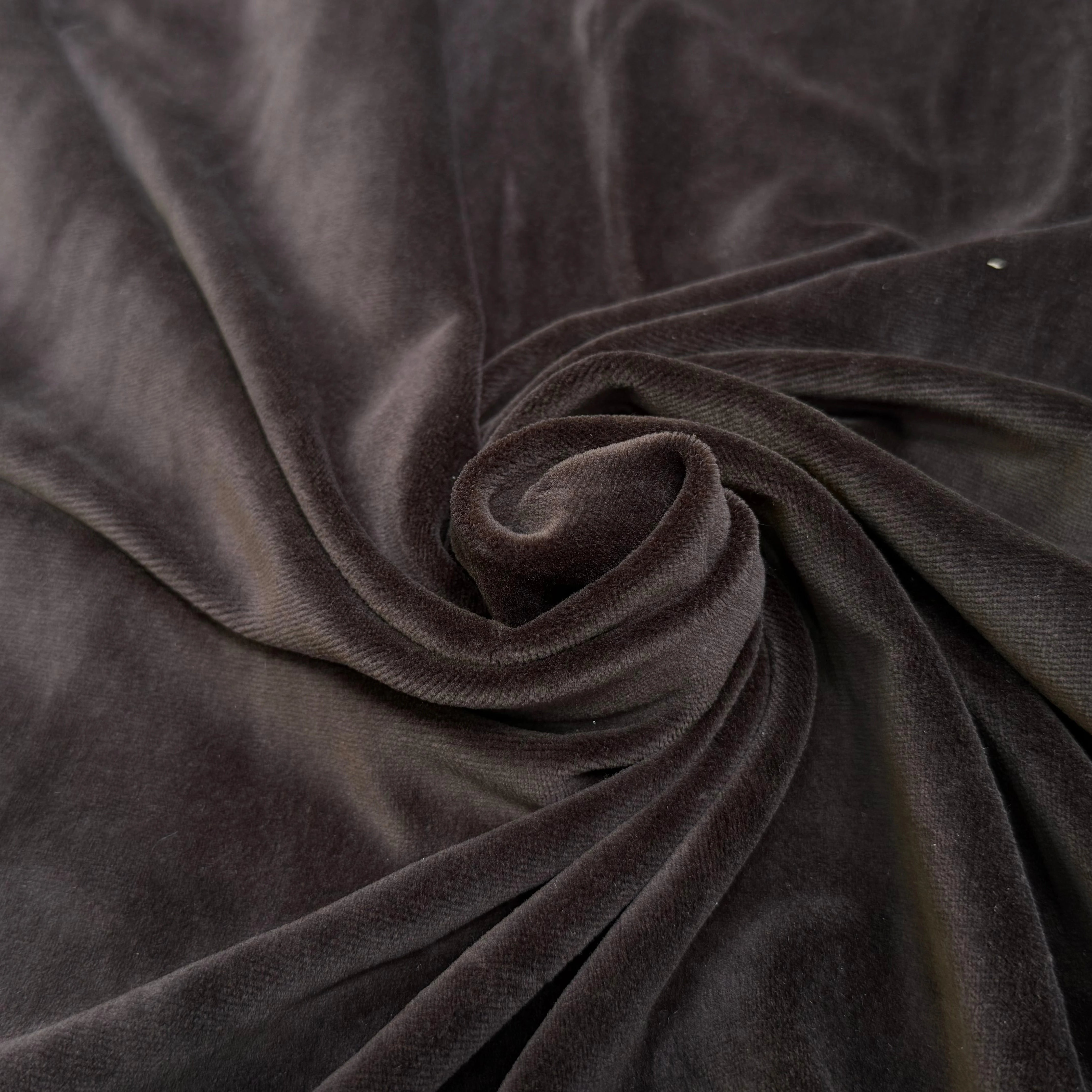 VELOURS CARVICO COTON ULTRA STRETCH CHOCO MARRON - My Little Coupon