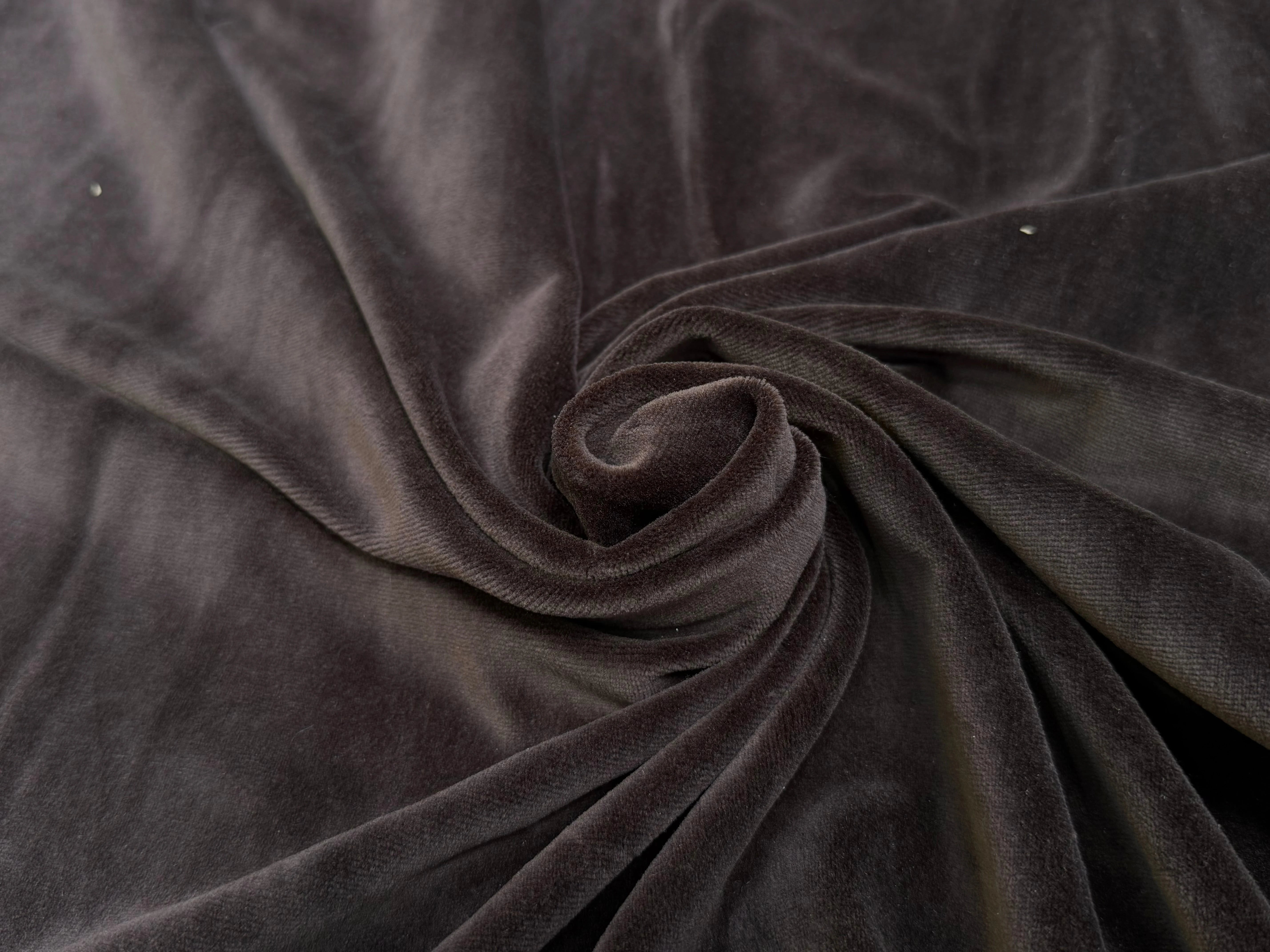 VELOURS CARVICO COTON ULTRA STRETCH CHOCO MARRON - My Little Coupon
