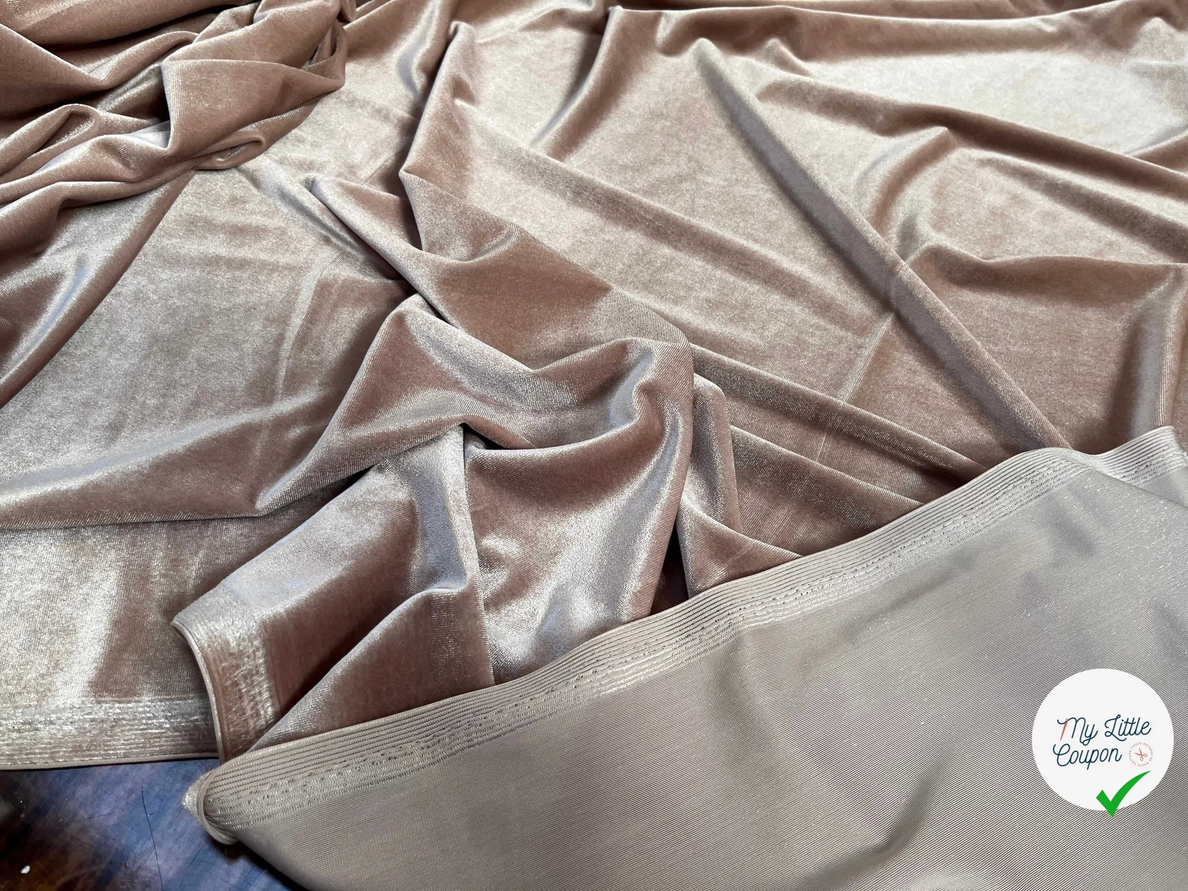 VELOURS CARVICO MAILLE STRETCH BEIGE - My Little Coupon