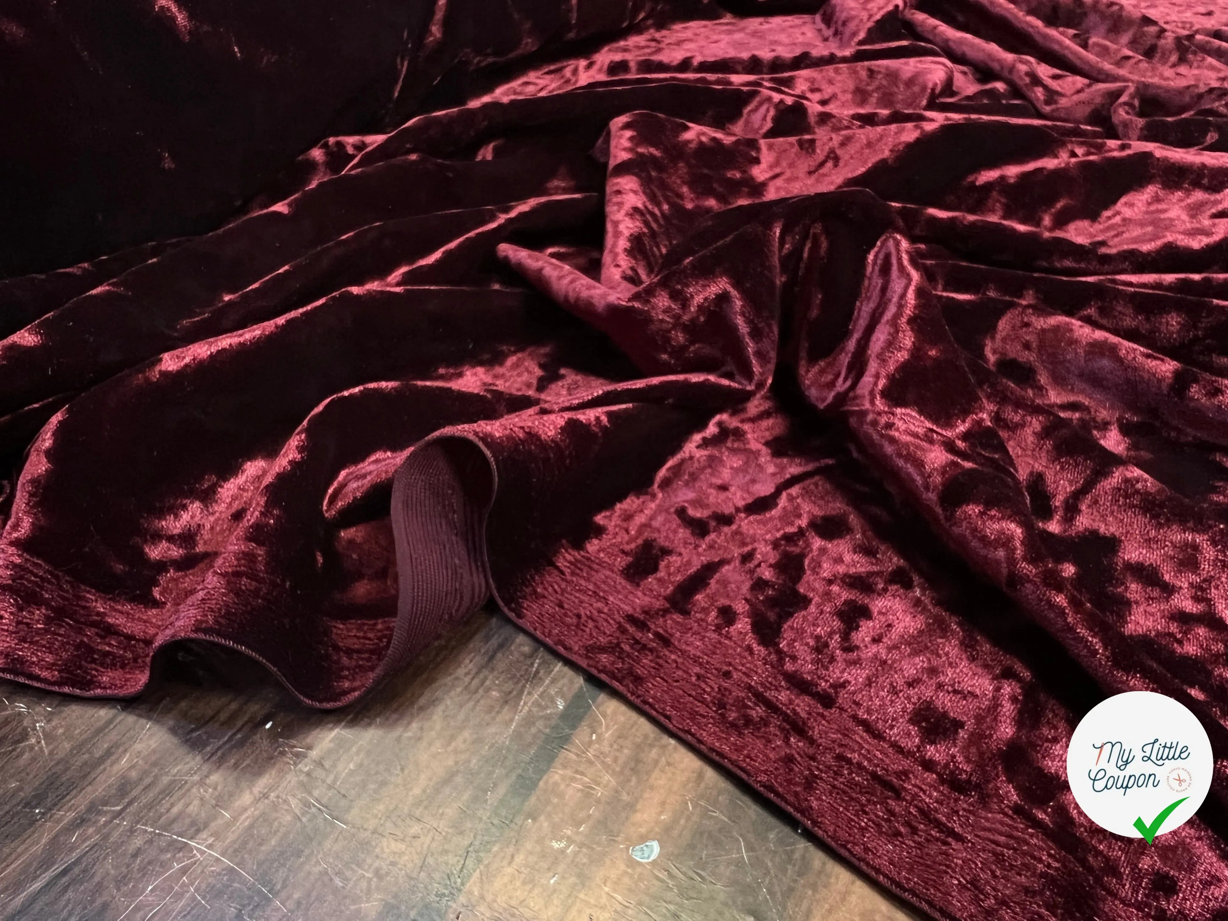 VELOURS CARVICO MAILLE STRETCH BORDEAUX - My Little Coupon