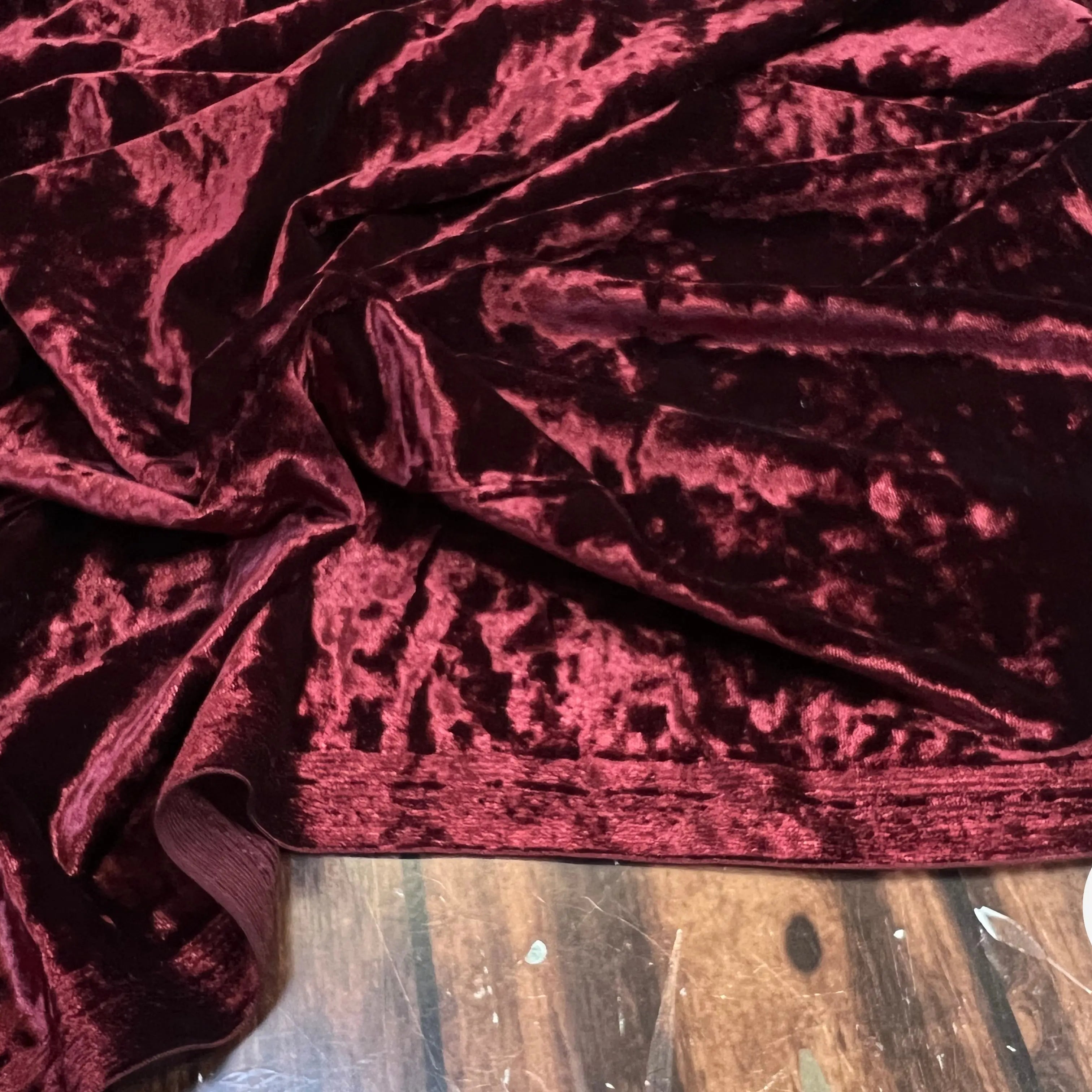 VELOURS CARVICO MAILLE STRETCH BORDEAUX - My Little Coupon