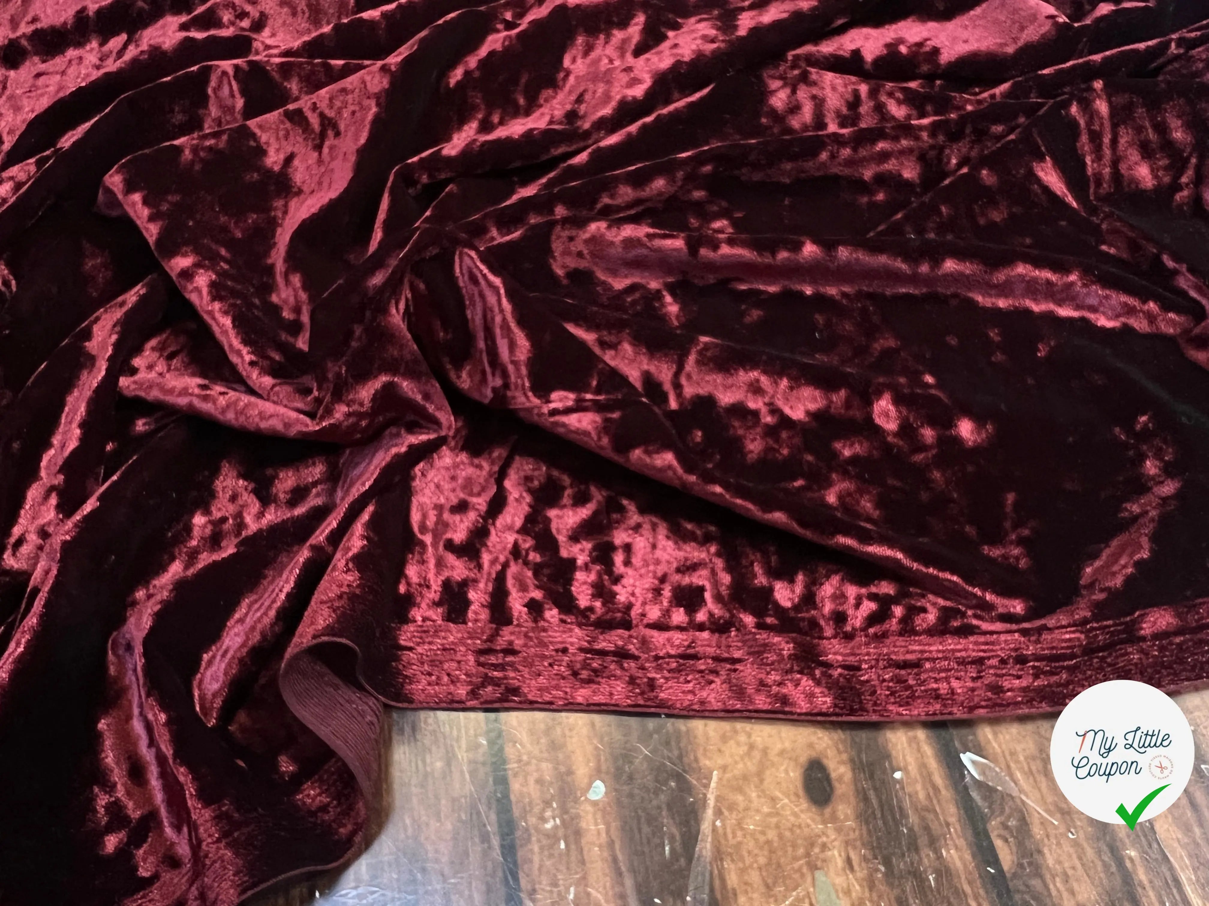 VELOURS CARVICO MAILLE STRETCH BORDEAUX - My Little Coupon
