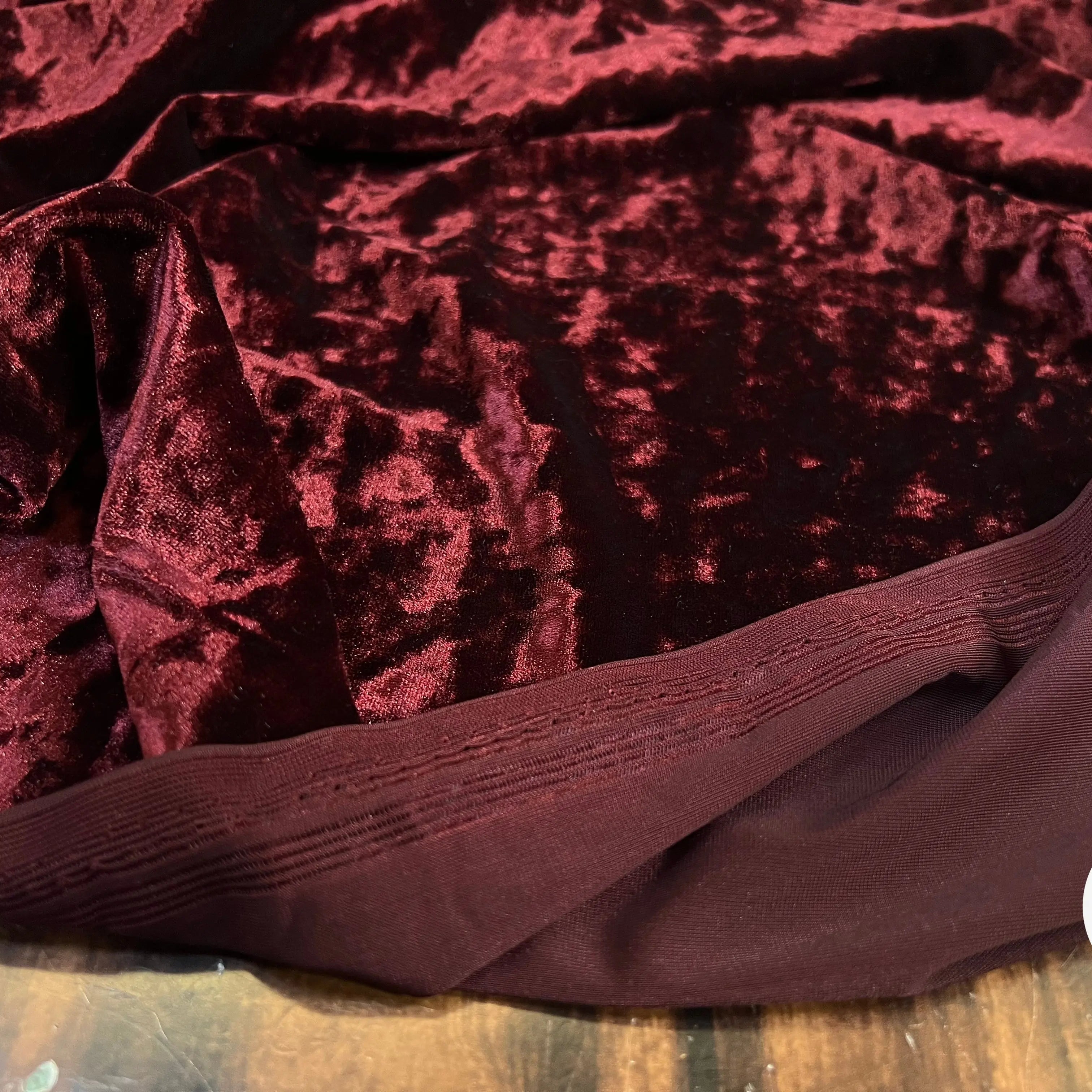 VELOURS CARVICO MAILLE STRETCH BORDEAUX - My Little Coupon